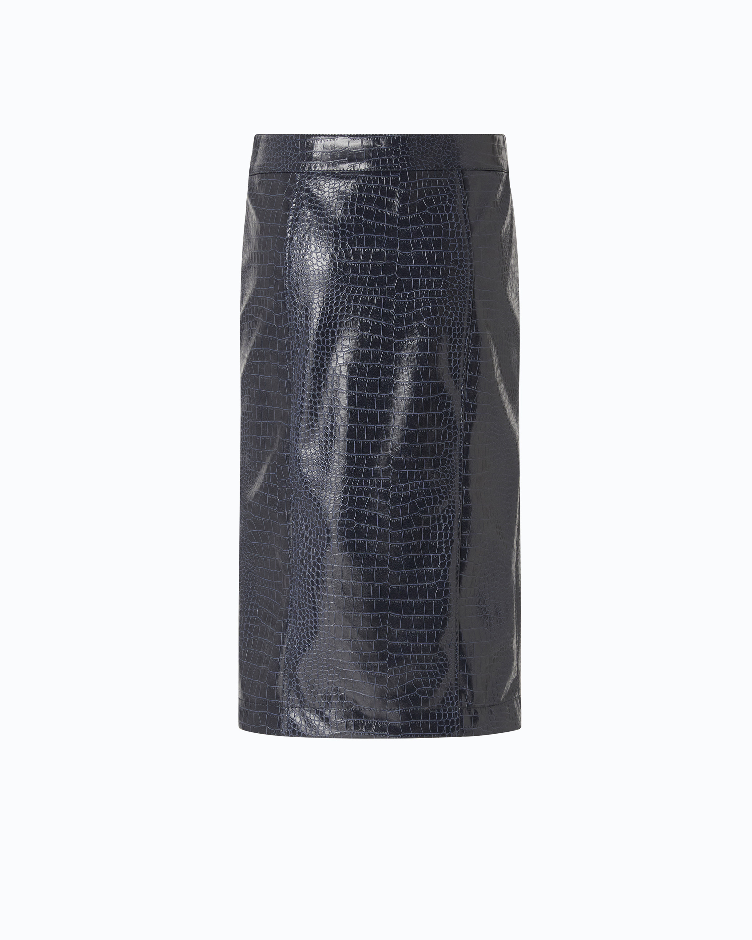 Jupe crayon embossée crocodile PINKO Bleu