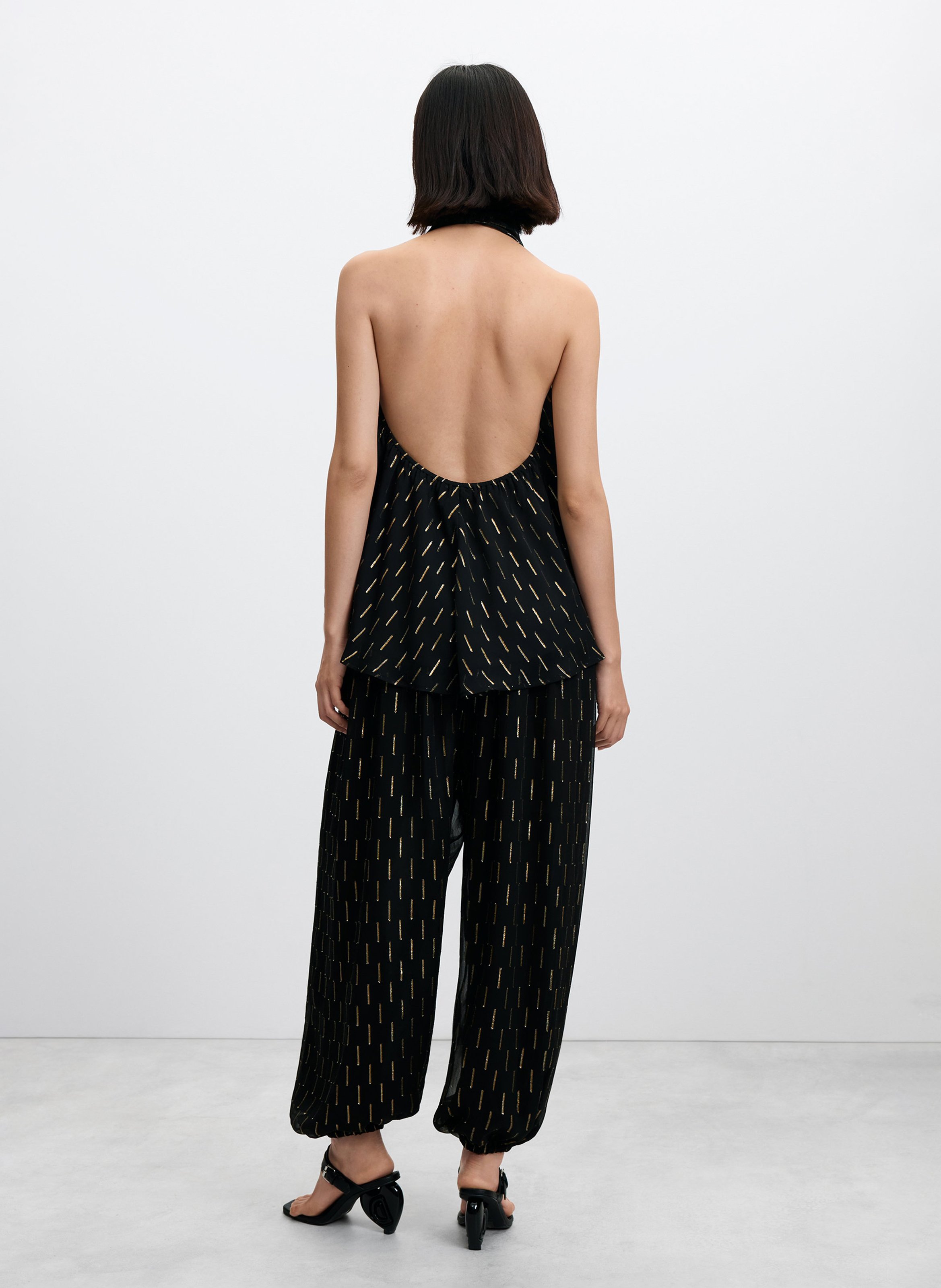 Wijde broek met motiefje DESIGUAL Zwart