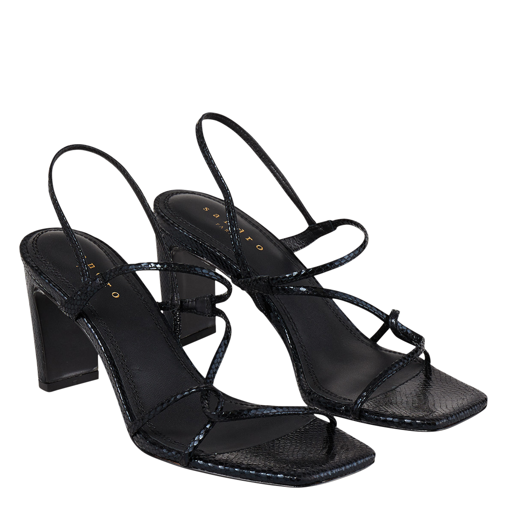 Sandales hautes en cuir SANDRO Noir