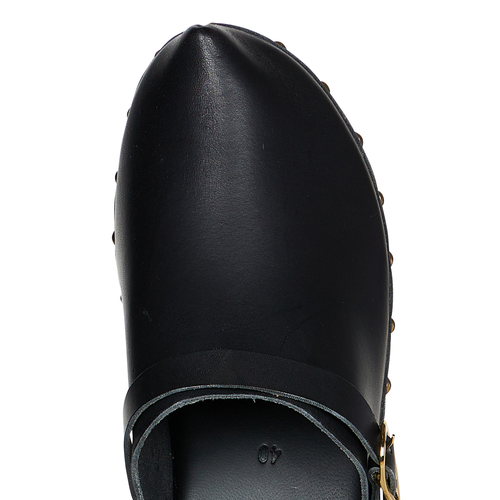 Sabots compensés en cuir ANCIENT GREEK SANDALS Noir