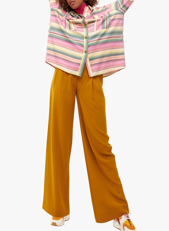 Pantalon fluide taille haute Kate Ocre Wild Femme Place des