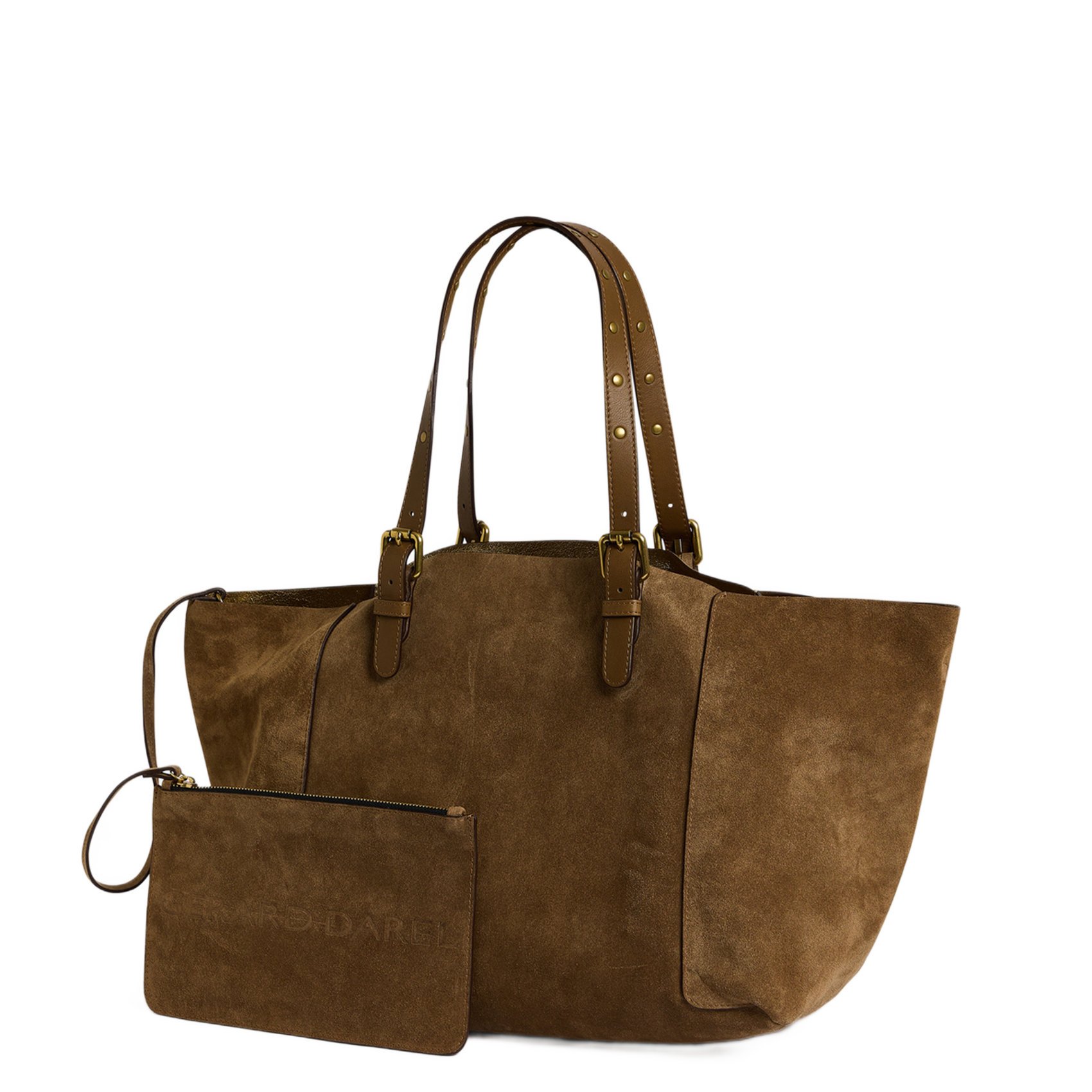 Shopper aus Veloursleder GERARD DAREL Grun