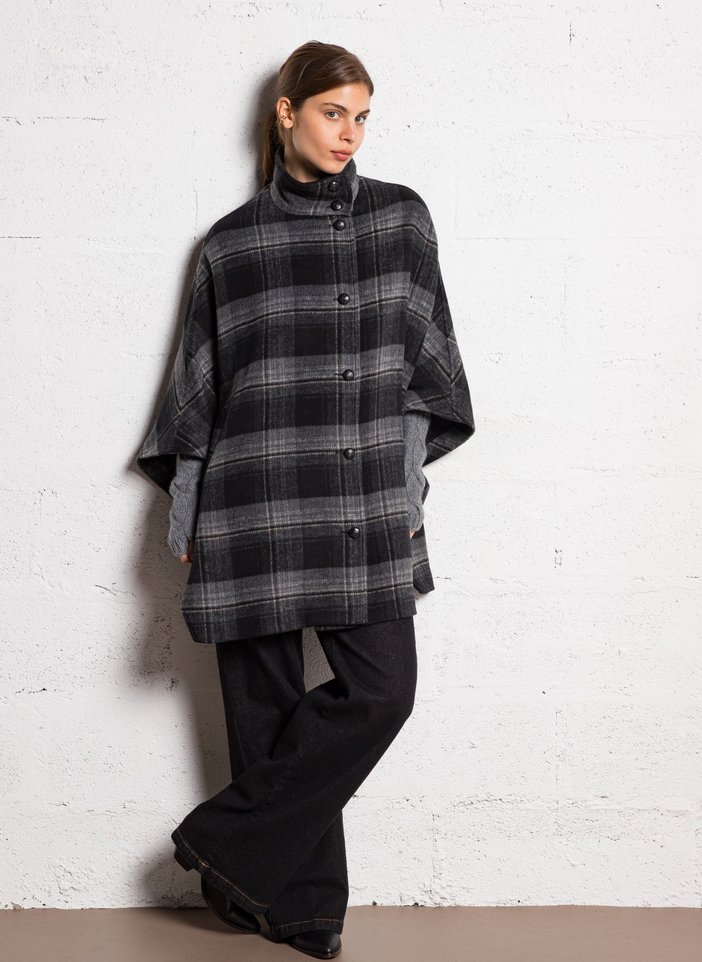 Braided Cashmere Knit Fingerless Gloves - Look 1