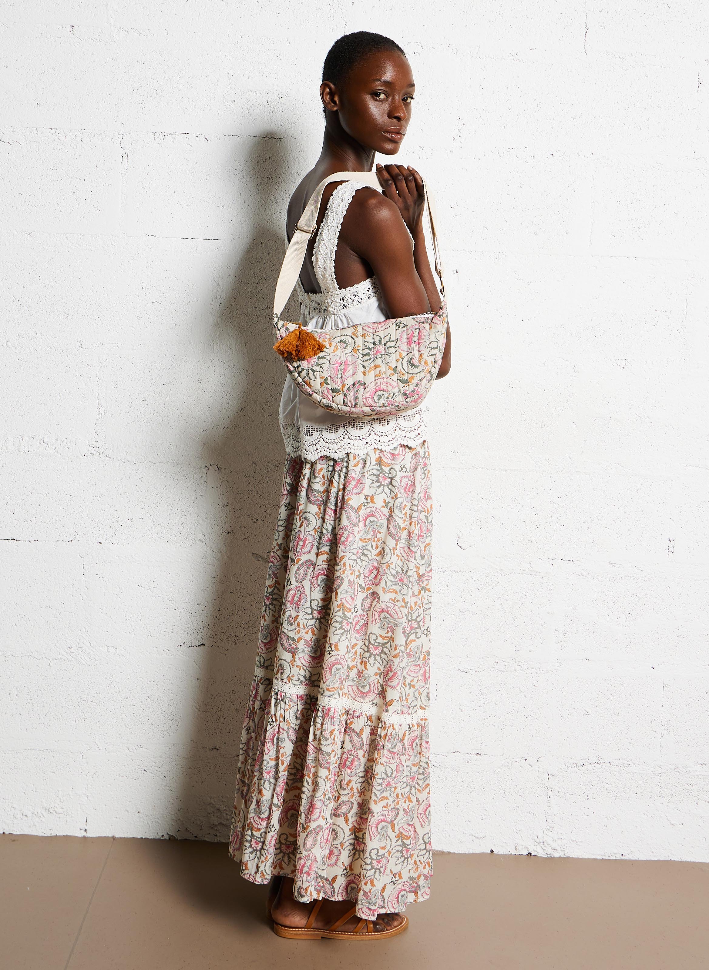 Jupe midi imprimée en coton bio LOUISE MISHA Multicolore