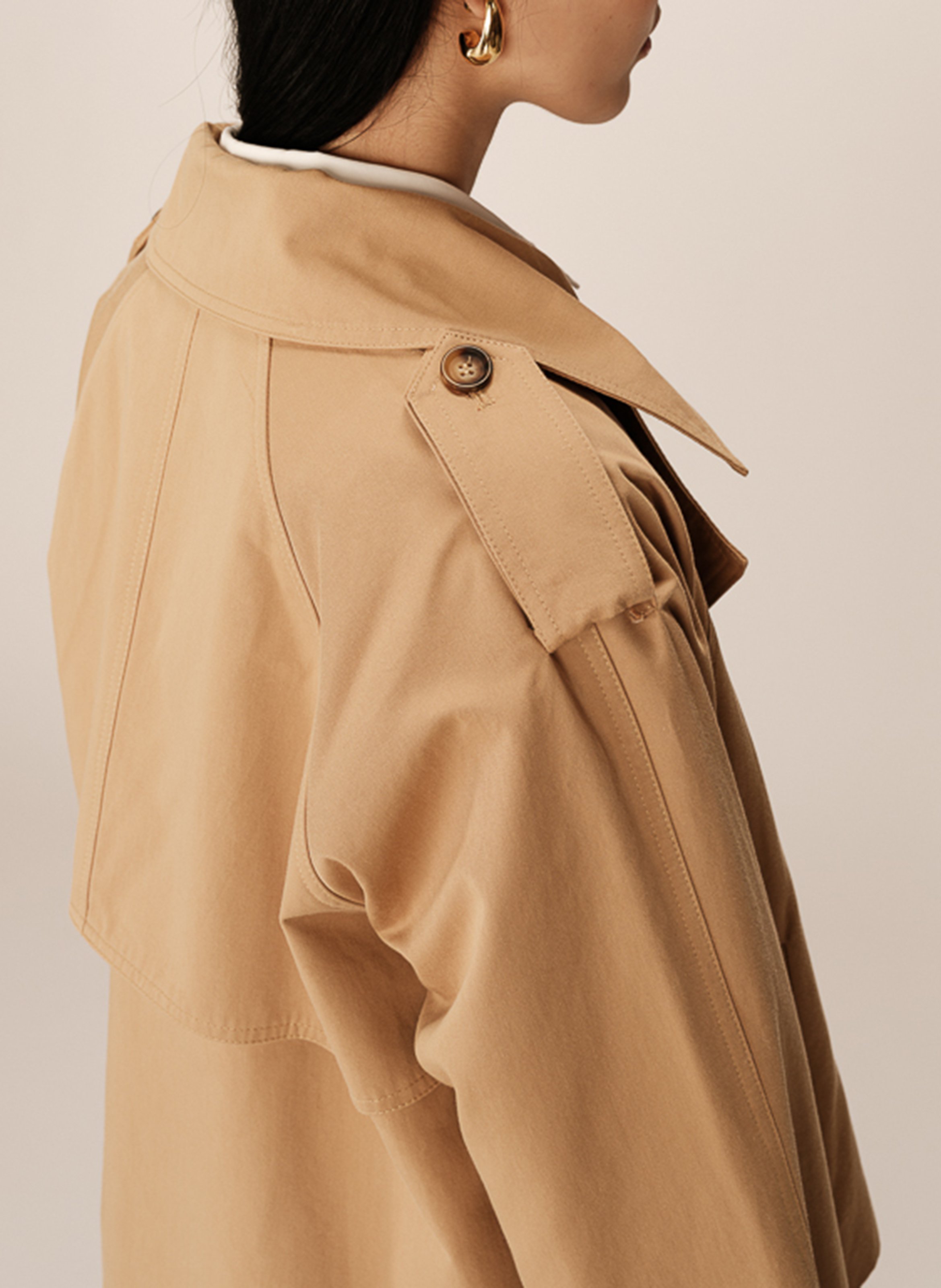 Trench oversize en coton GRACE ET MILA Marron