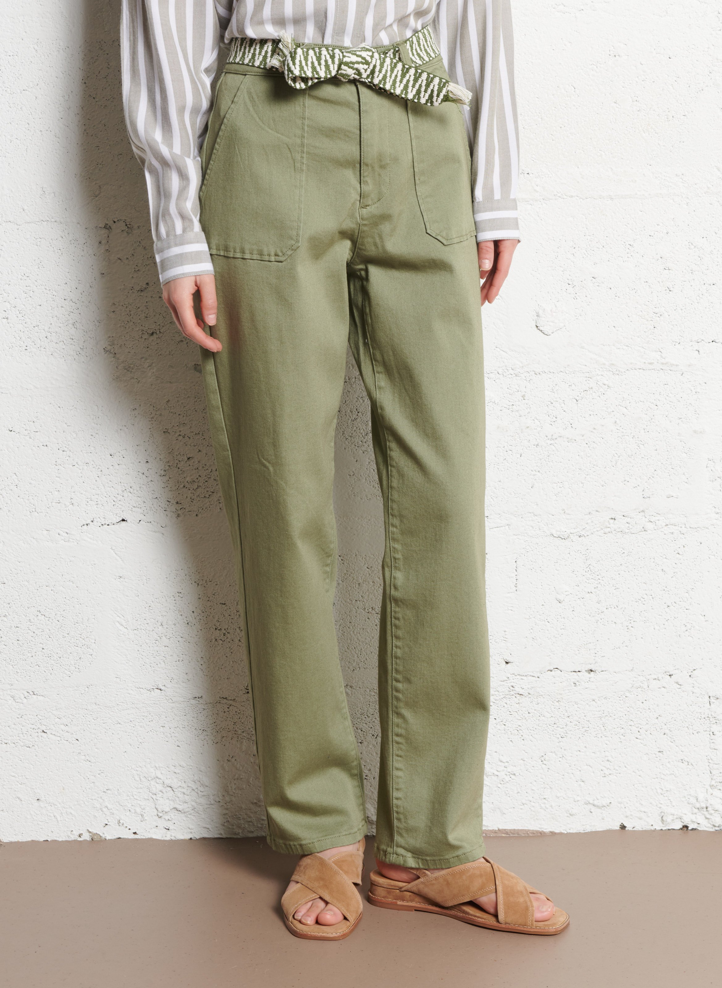 Straight-leg cotton velvet pants LA PETITE ETOILE