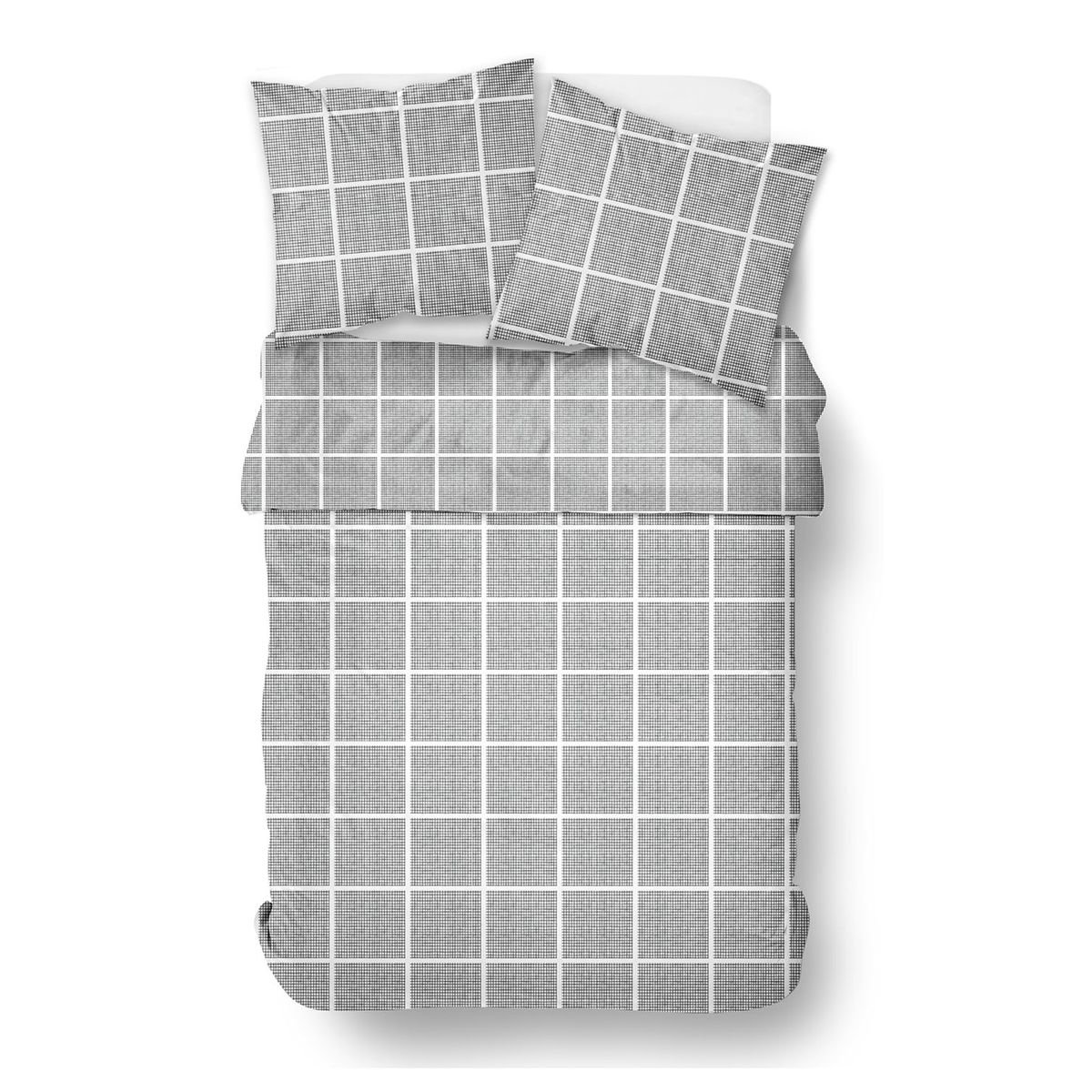 Zippered cotton printed bedding set TODAY LINGE DE MAISON Grey