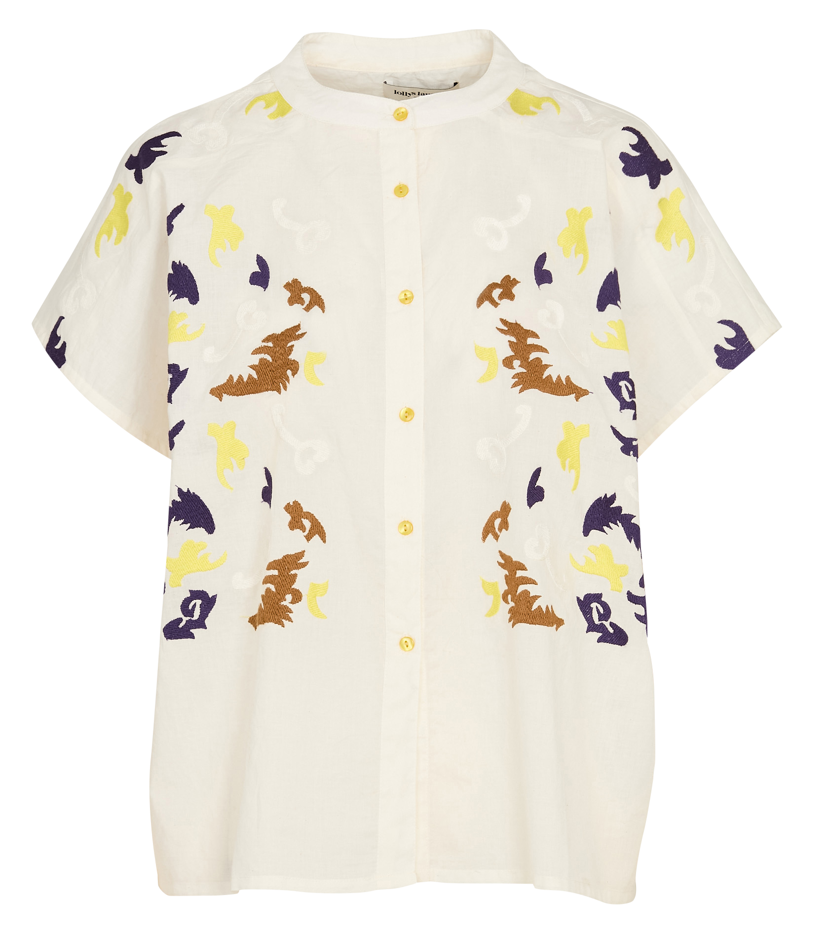 Chemise col rond en coton LOLLYS LAUNDRY Blanc