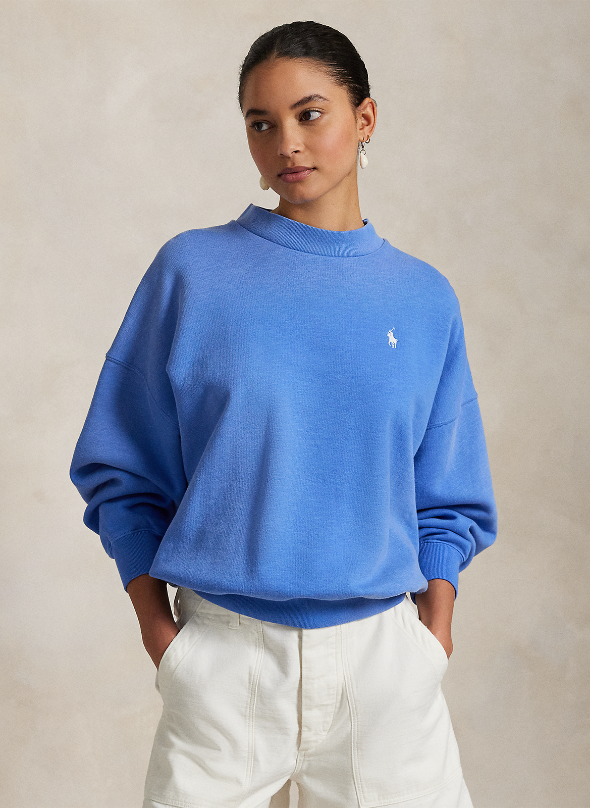 Ralph Lauren Mujer Sudadera Holgada Con Estampado En La Espalda