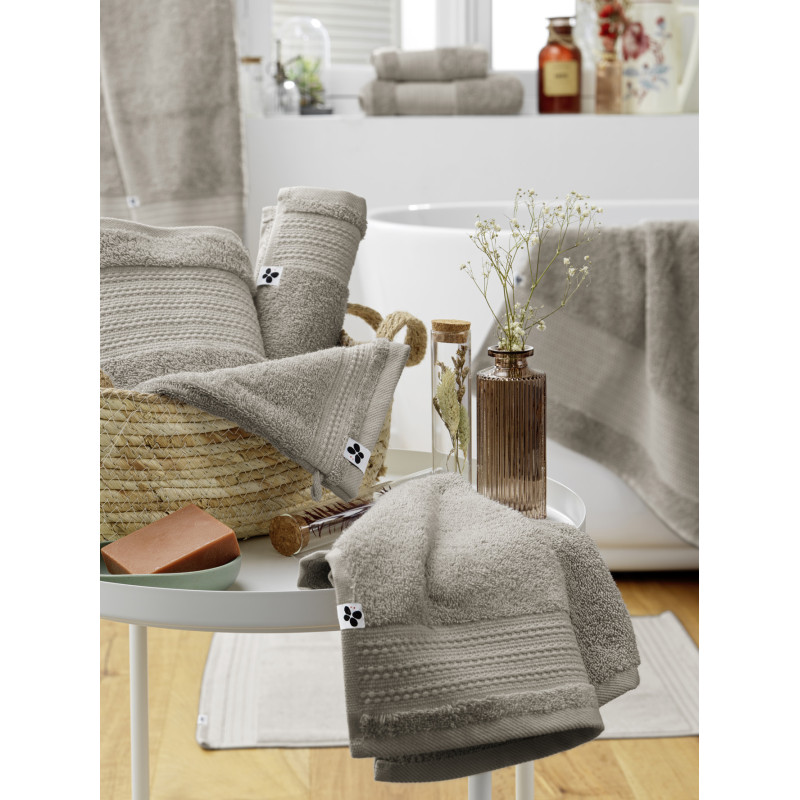 100% combed cotton hand towel L'EFFET PAPILLON Grey