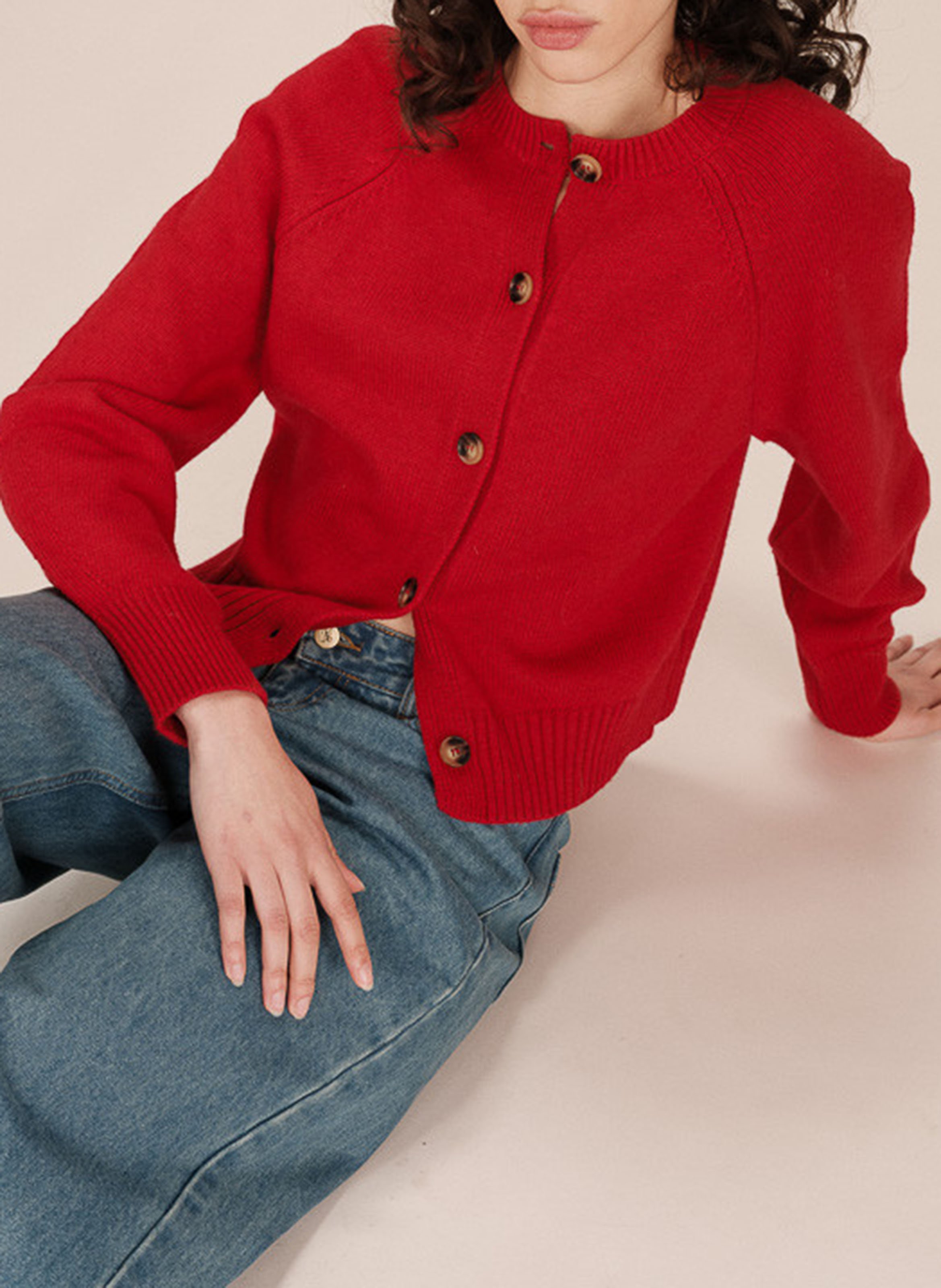 Round-neck cardigan GRACE ET MILA Red