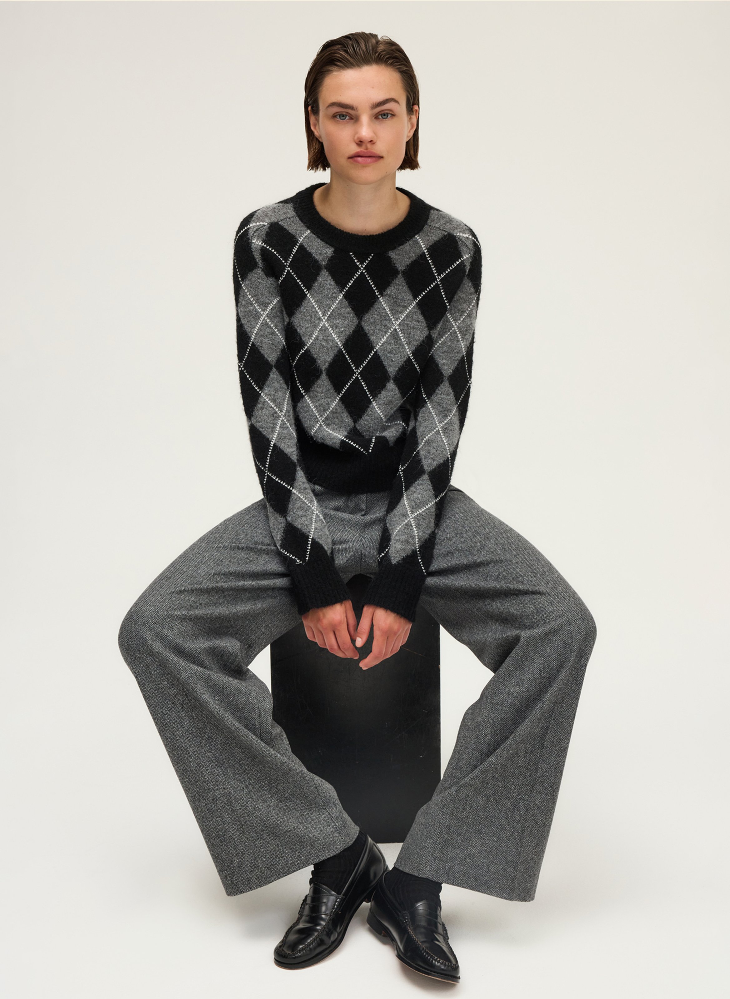 Chat jacquard sweater PABLO Black