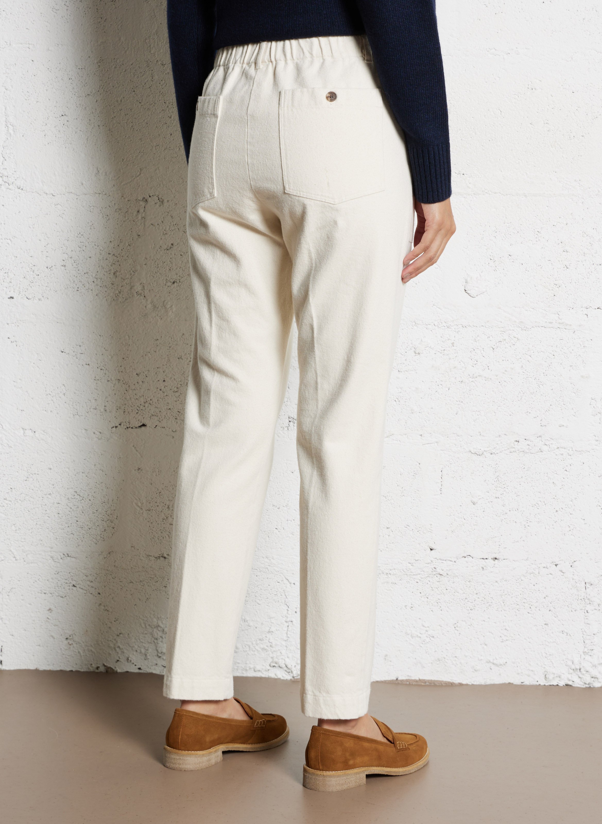 Pantalon droit en coton HARTFORD Beige