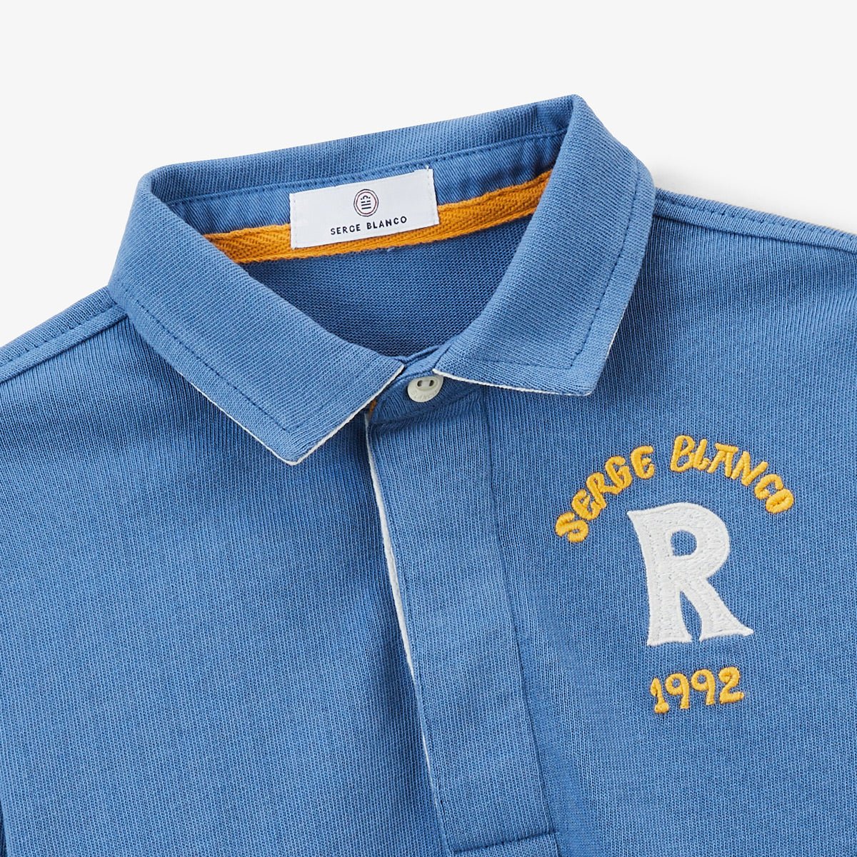 Boy&#039;s long-sleeve rugby jersey SERGE BLANCO Blue