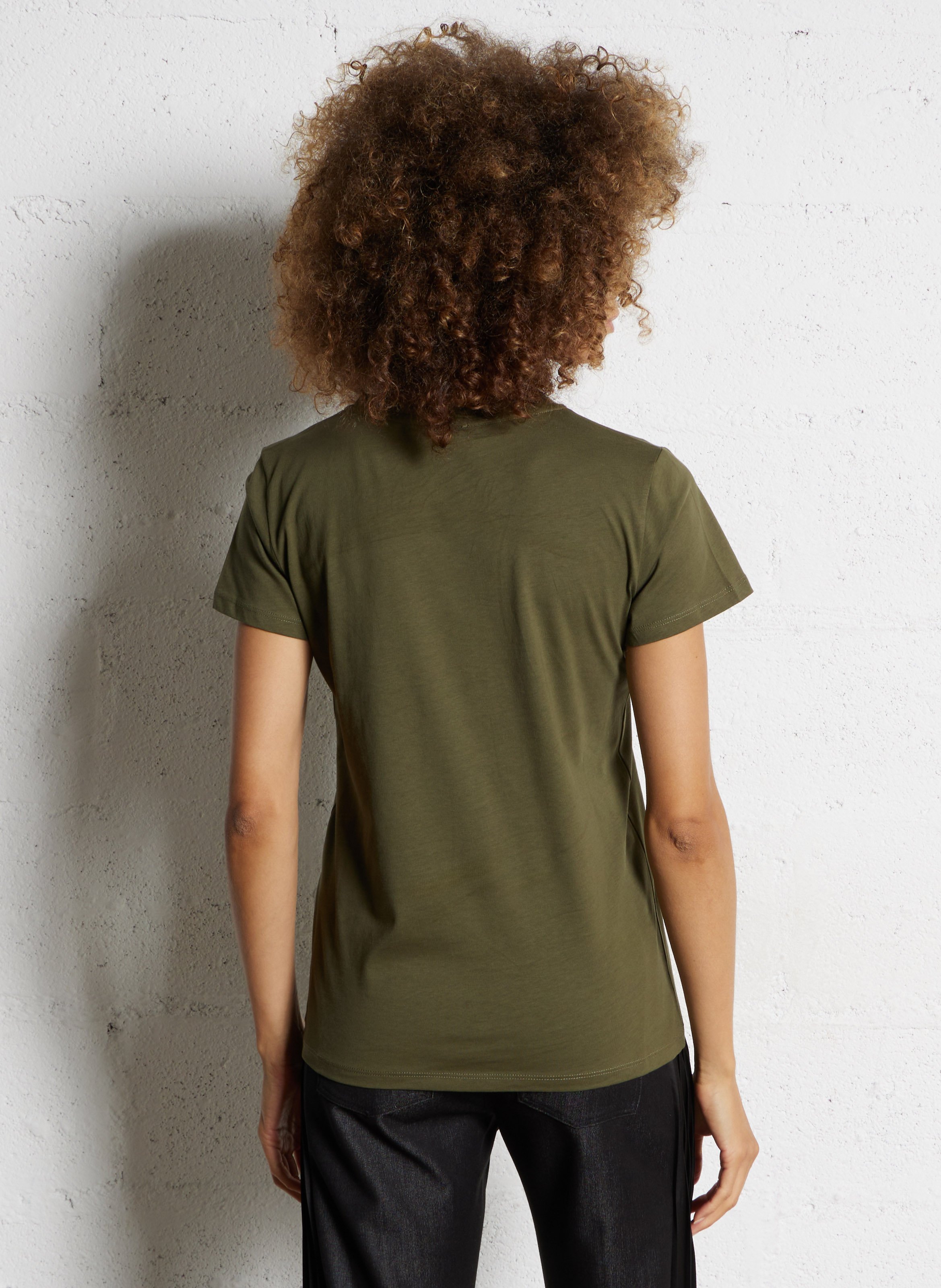 Tee-shirt col v en coton LIU JO Vert