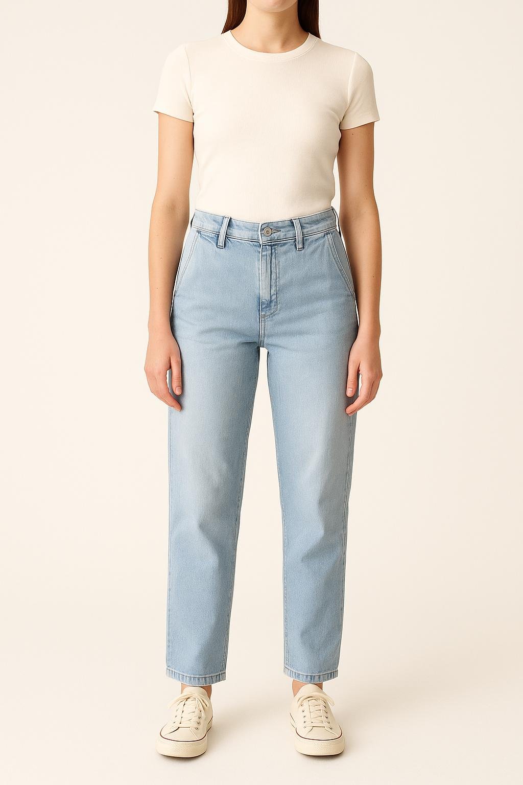 Cropped slim jeans with studs CARHARTT - SECONDE MAIN Blue