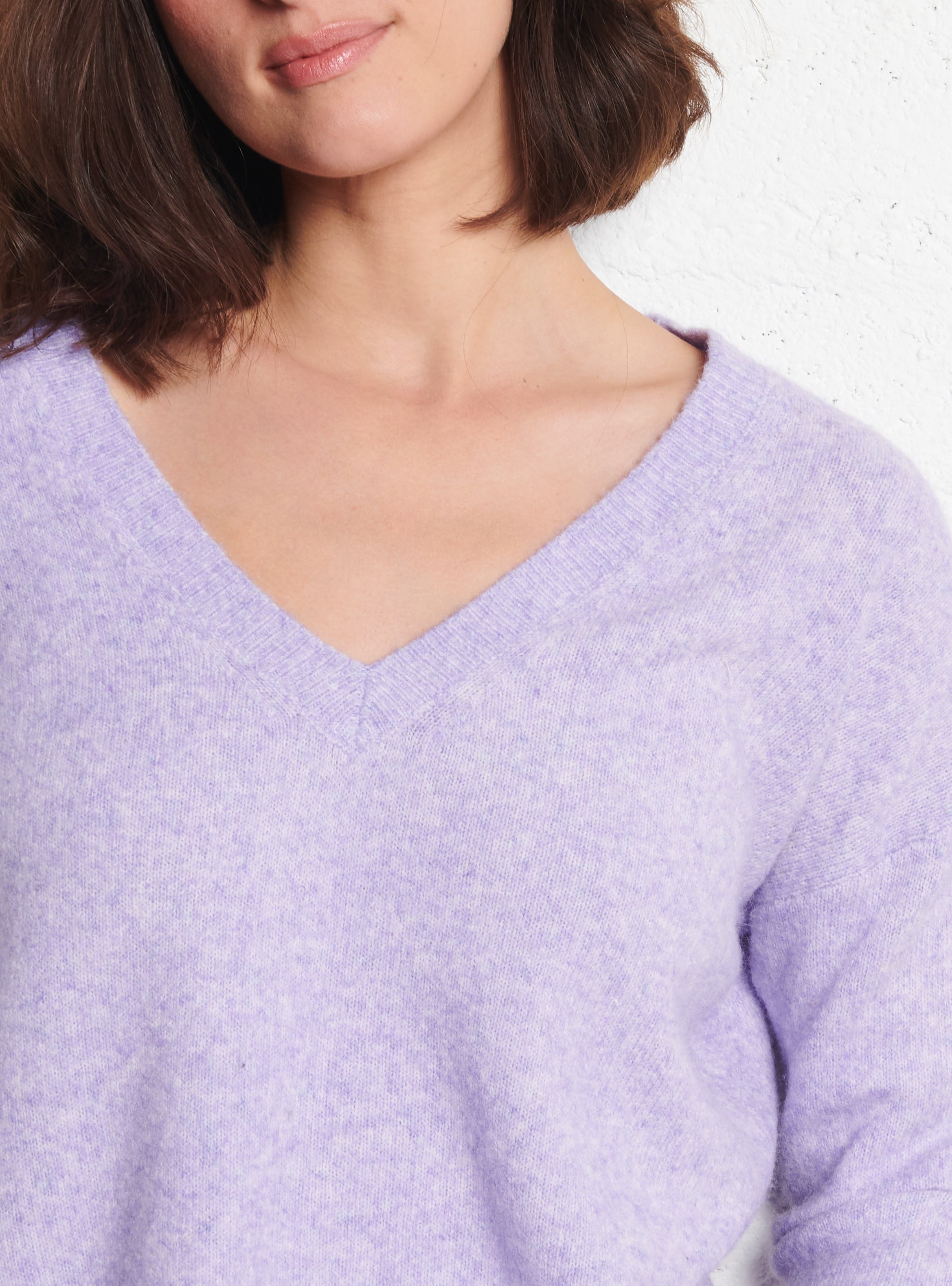 Pull col V  LA PETITE ETOILE Violet