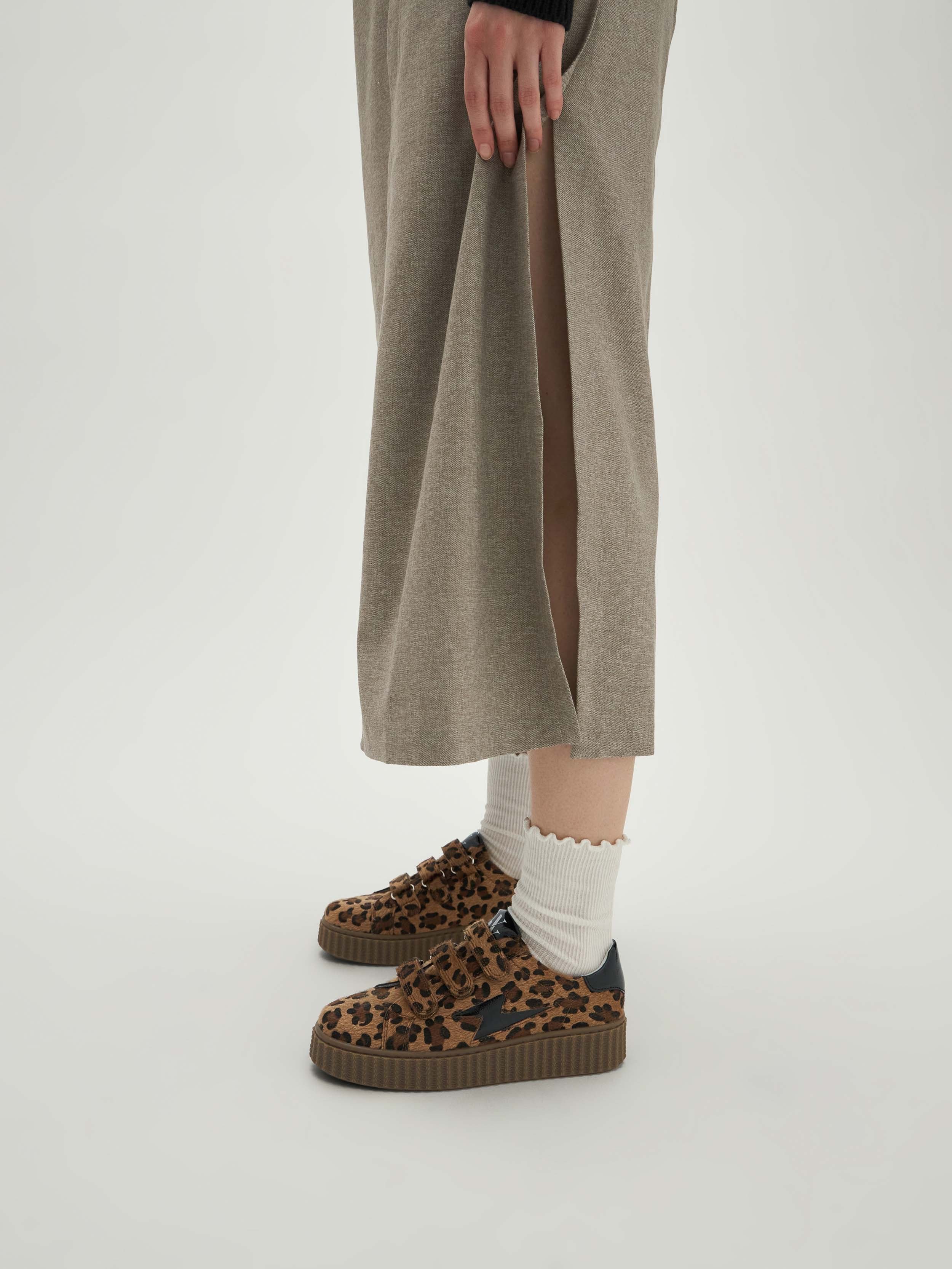 Leopard Low-Top Sneakers in Pony Effect VANESSA WU Brown