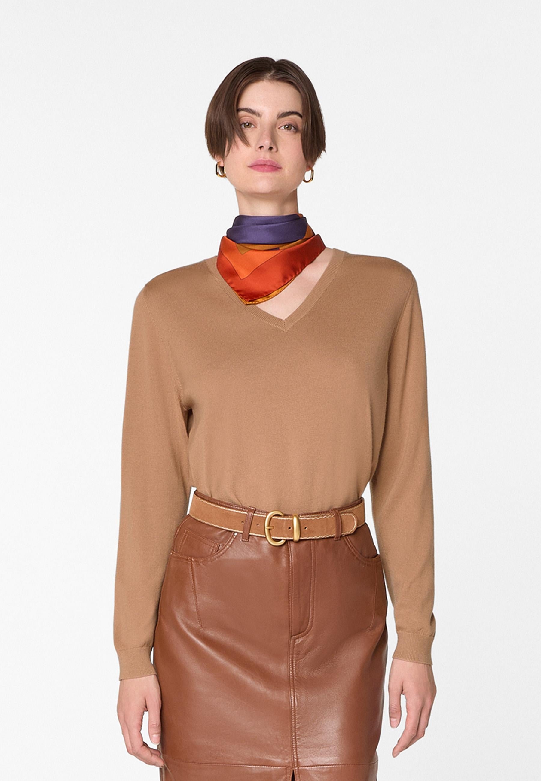Bunelle wool V-neck sweater RODIER Brown