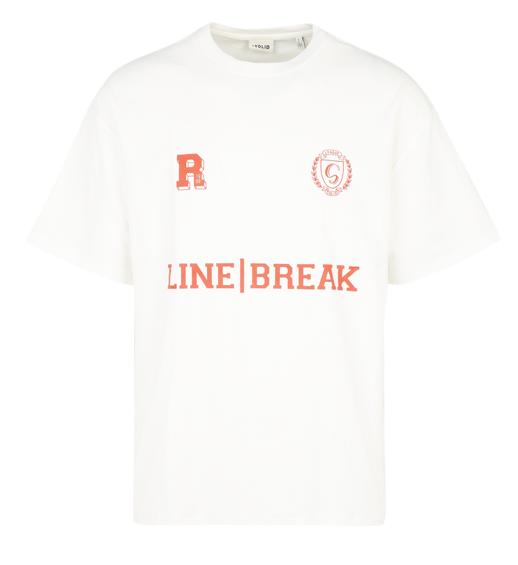 Oversized round-neck cotton T-shirt SOLID White