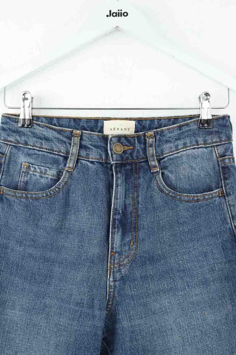 - Straight-leg jeans
- 5 pockets
- Straight cut
- Faded effect SEZANE - Seconde main Blue