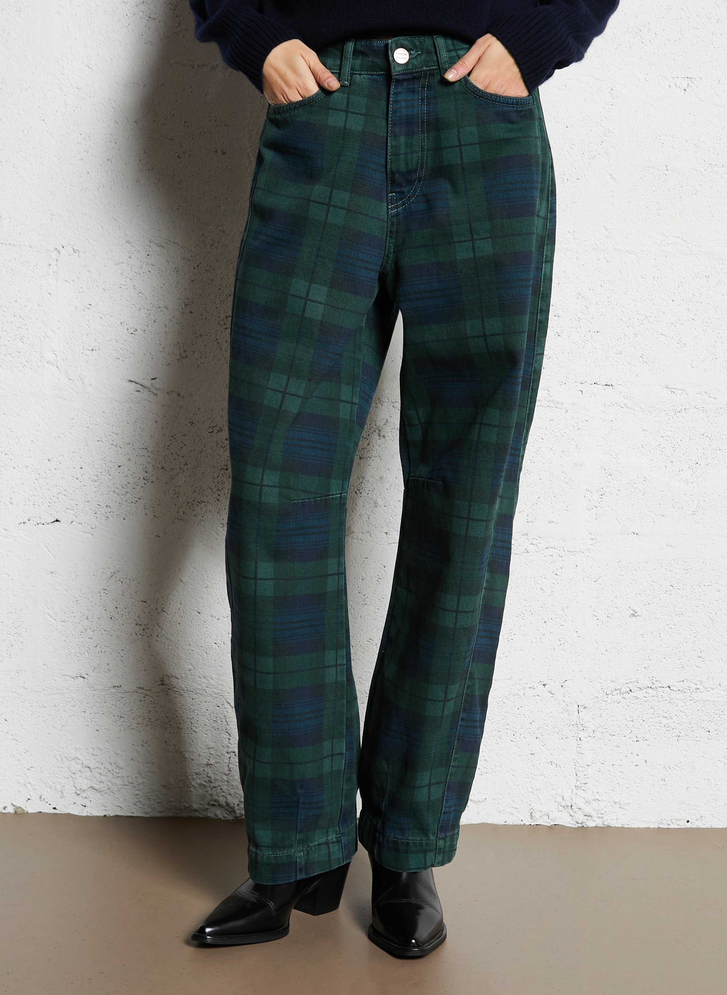 Jean droit à carreaux DAMSON MADDER Bleu