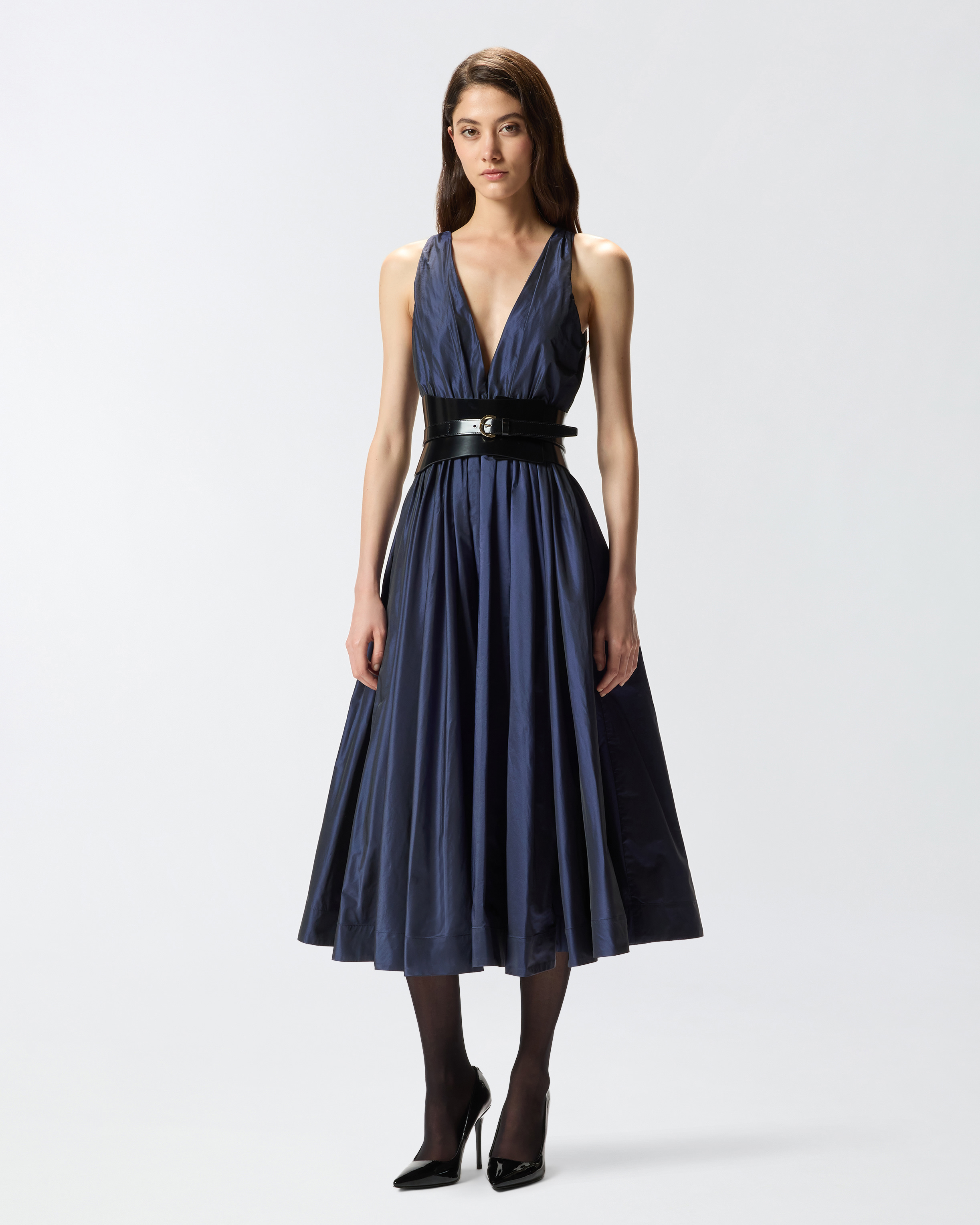 Dress with bow and flowy skirt PINKO