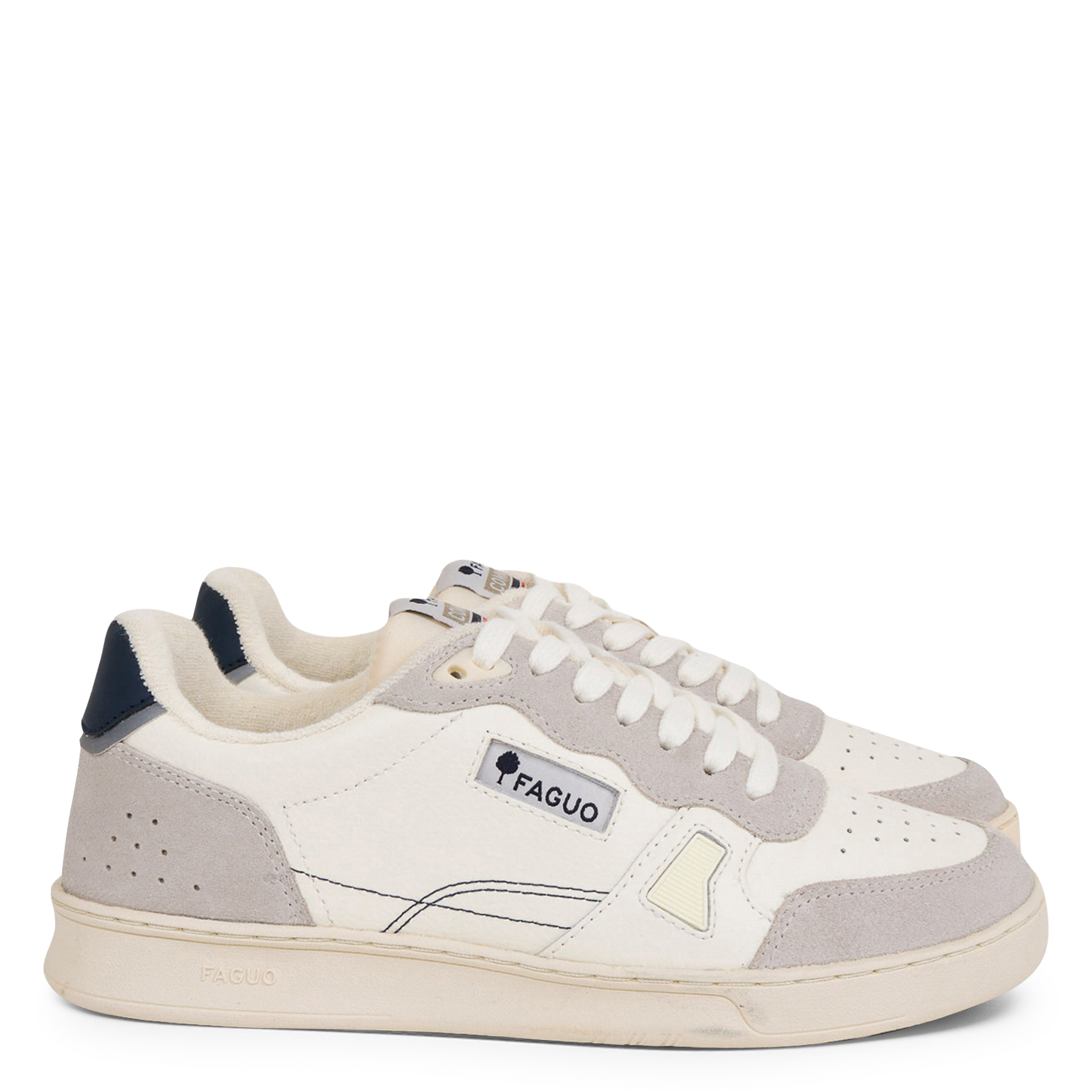 Niedrige Sneaker aus Leder-Mix FAGUO Weiss