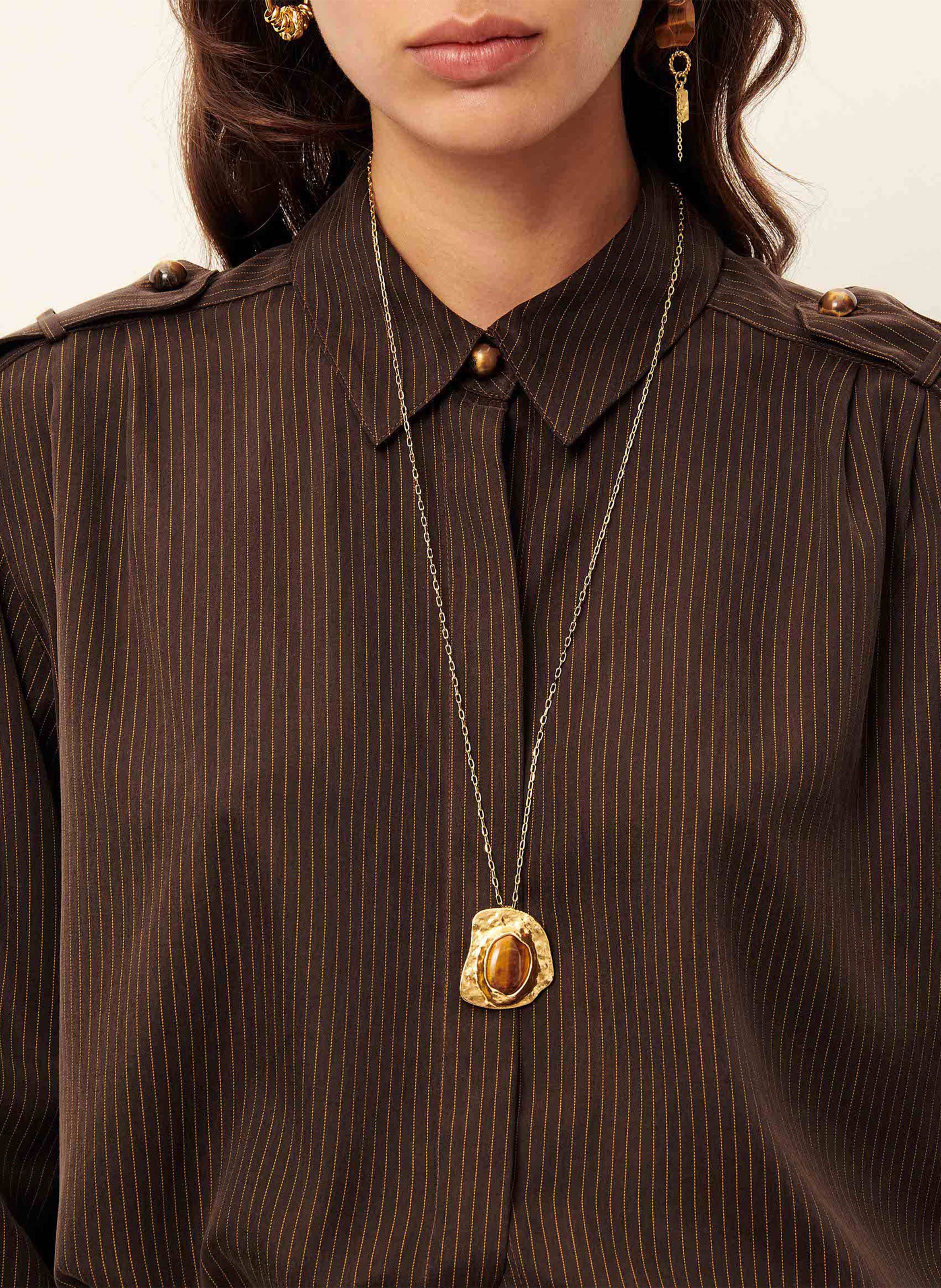 Mixed recycled brass necklace SESSUN Red