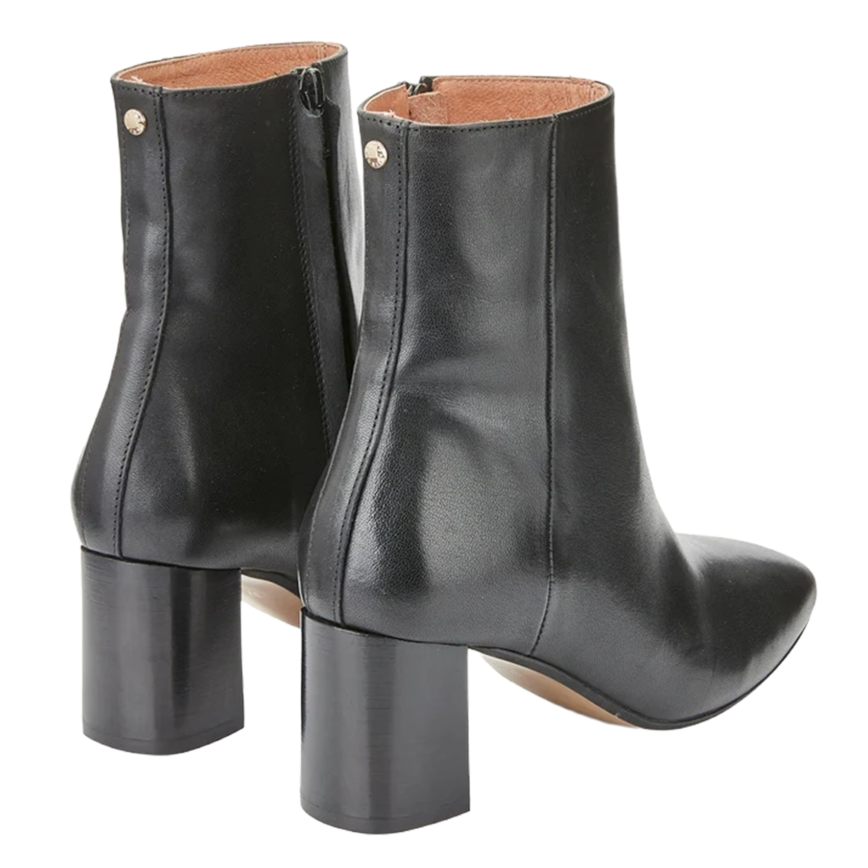 Solid leather heeled ankle boots COSMOPARIS Black