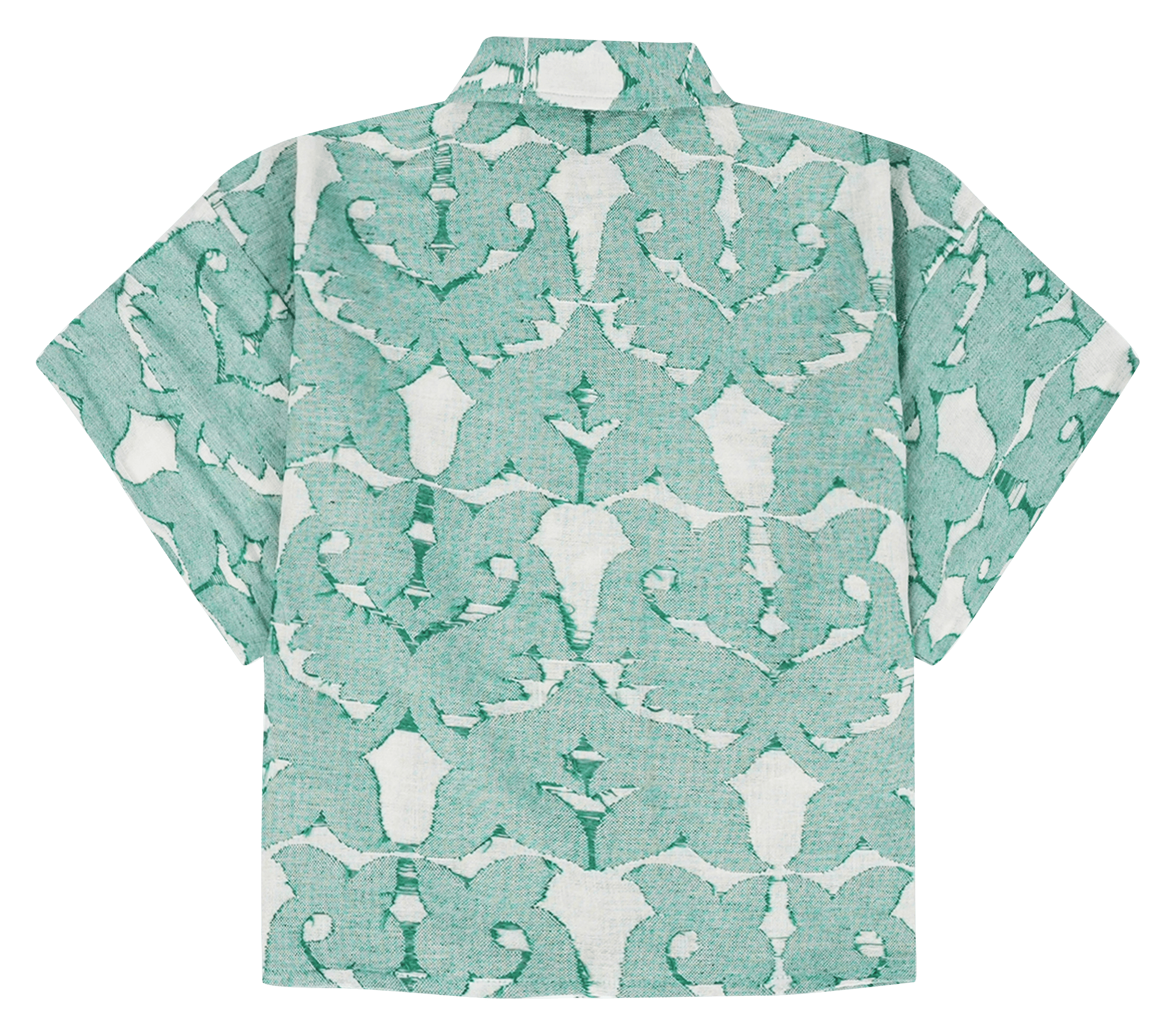 Cropped printed cotton shirt WILD Green