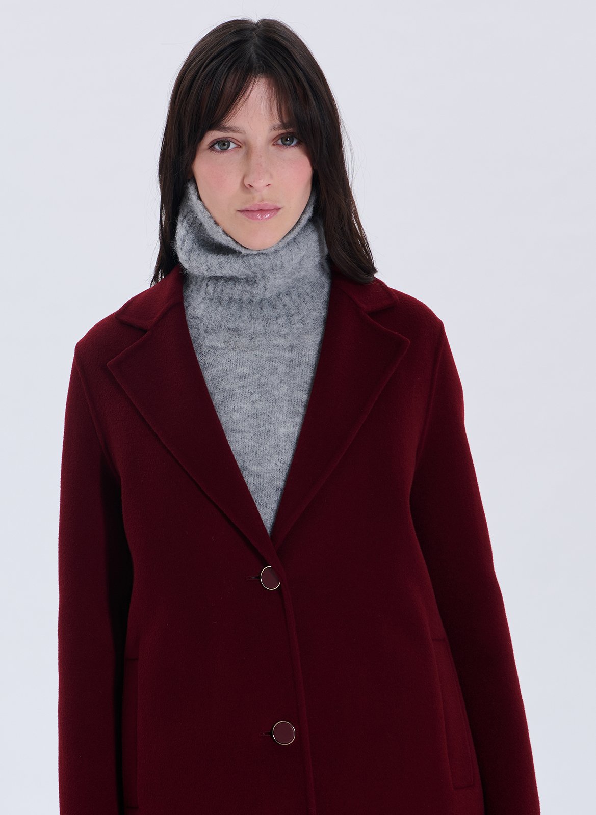 Oversized wool-blend coat with tailored collar ZAPA Red