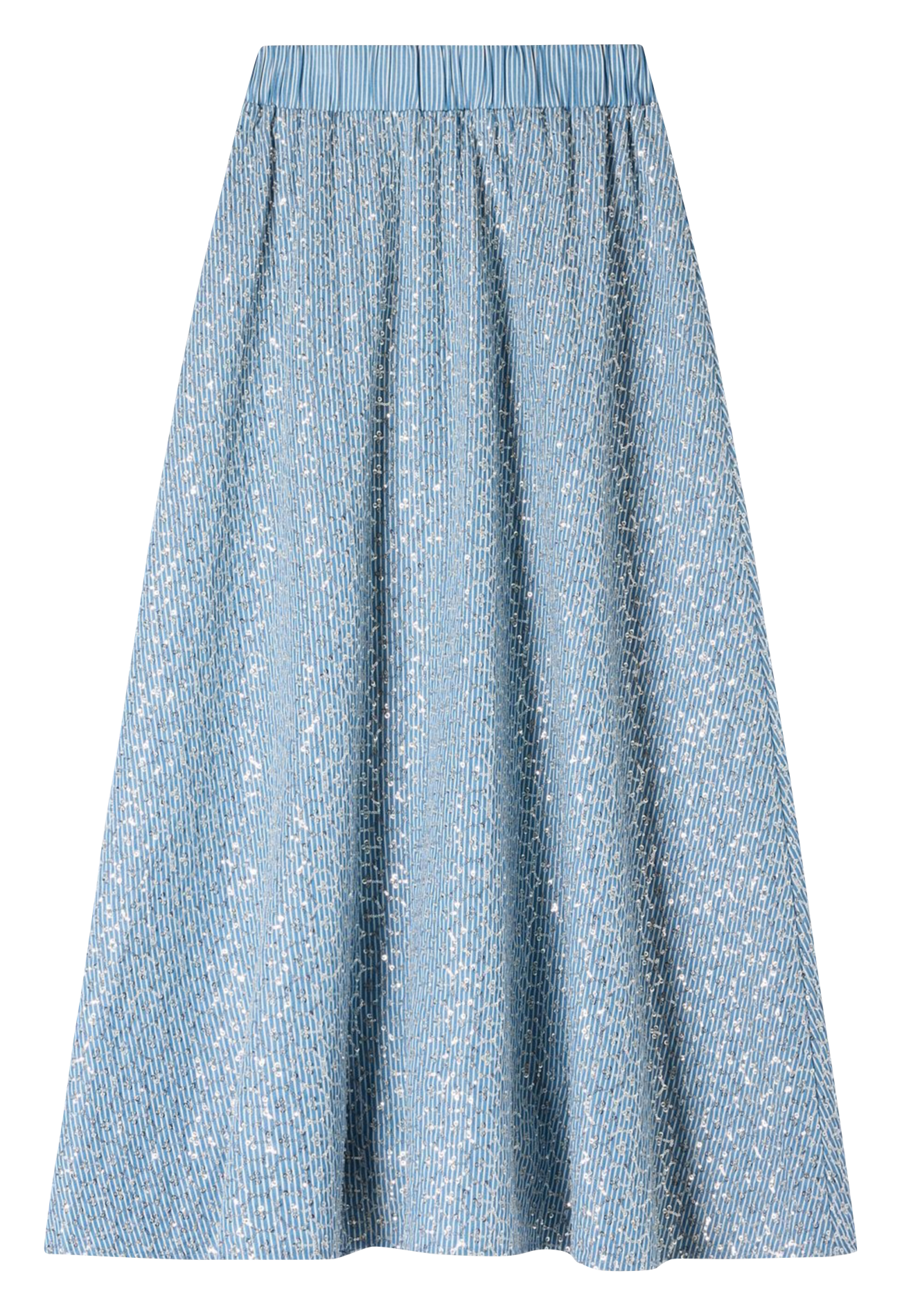 Jupe longue évasée à sequins SANDRO Bleu