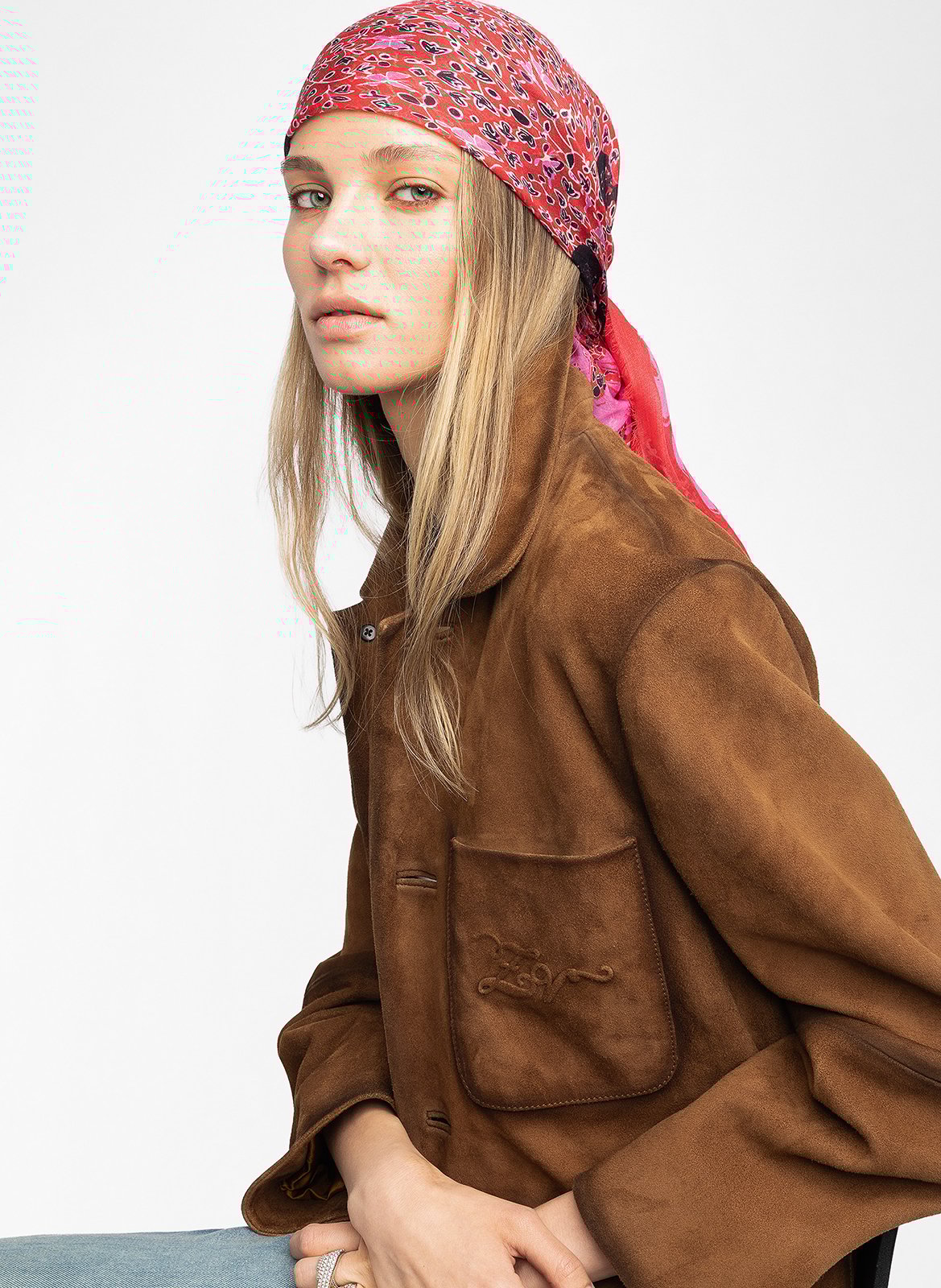 Foulard imprimé ZADIG&VOLTAIRE Rose