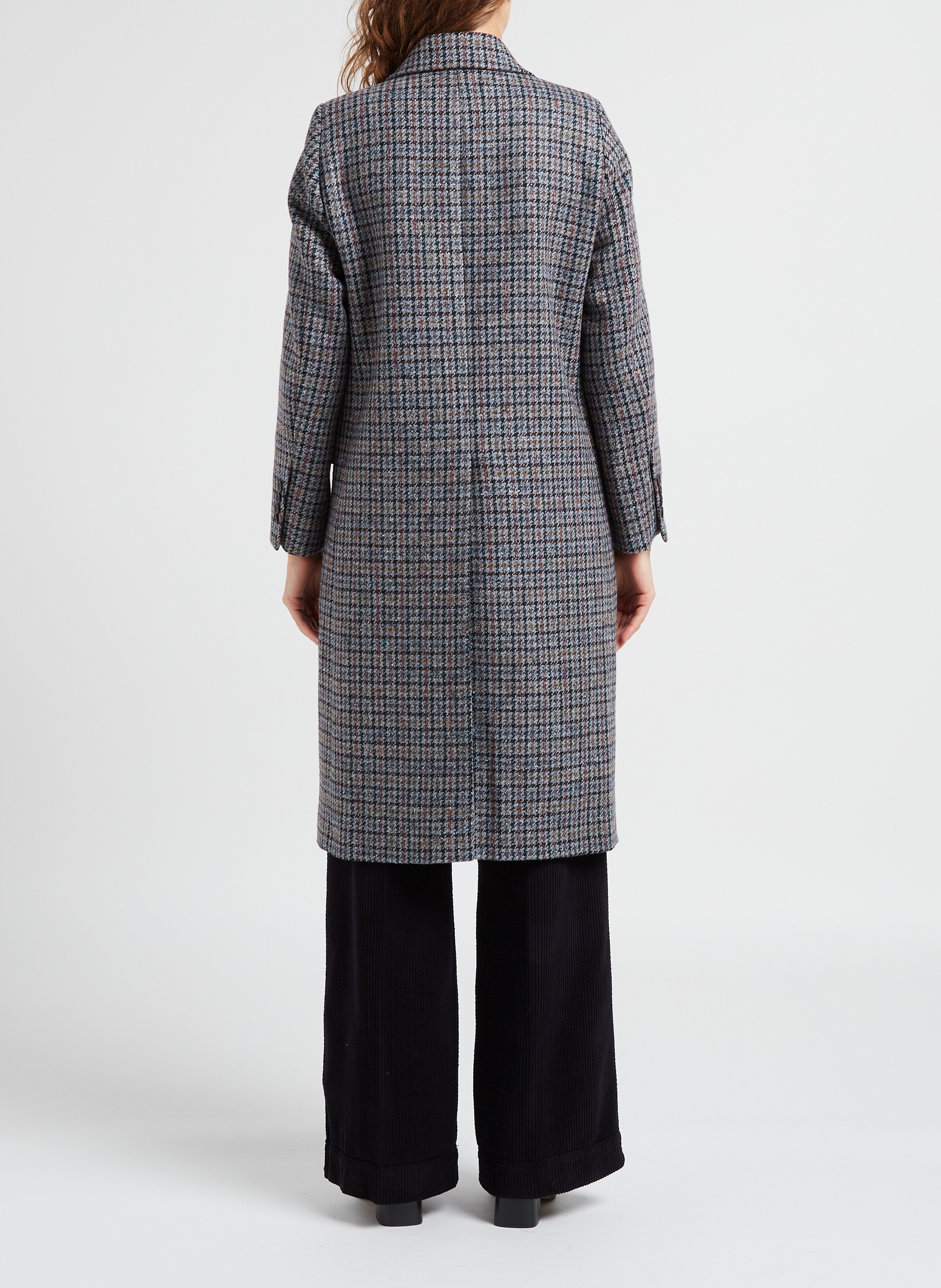 Langer Karomantel aus Wollmix mit Reverskragen PAUL AND JOE Blau