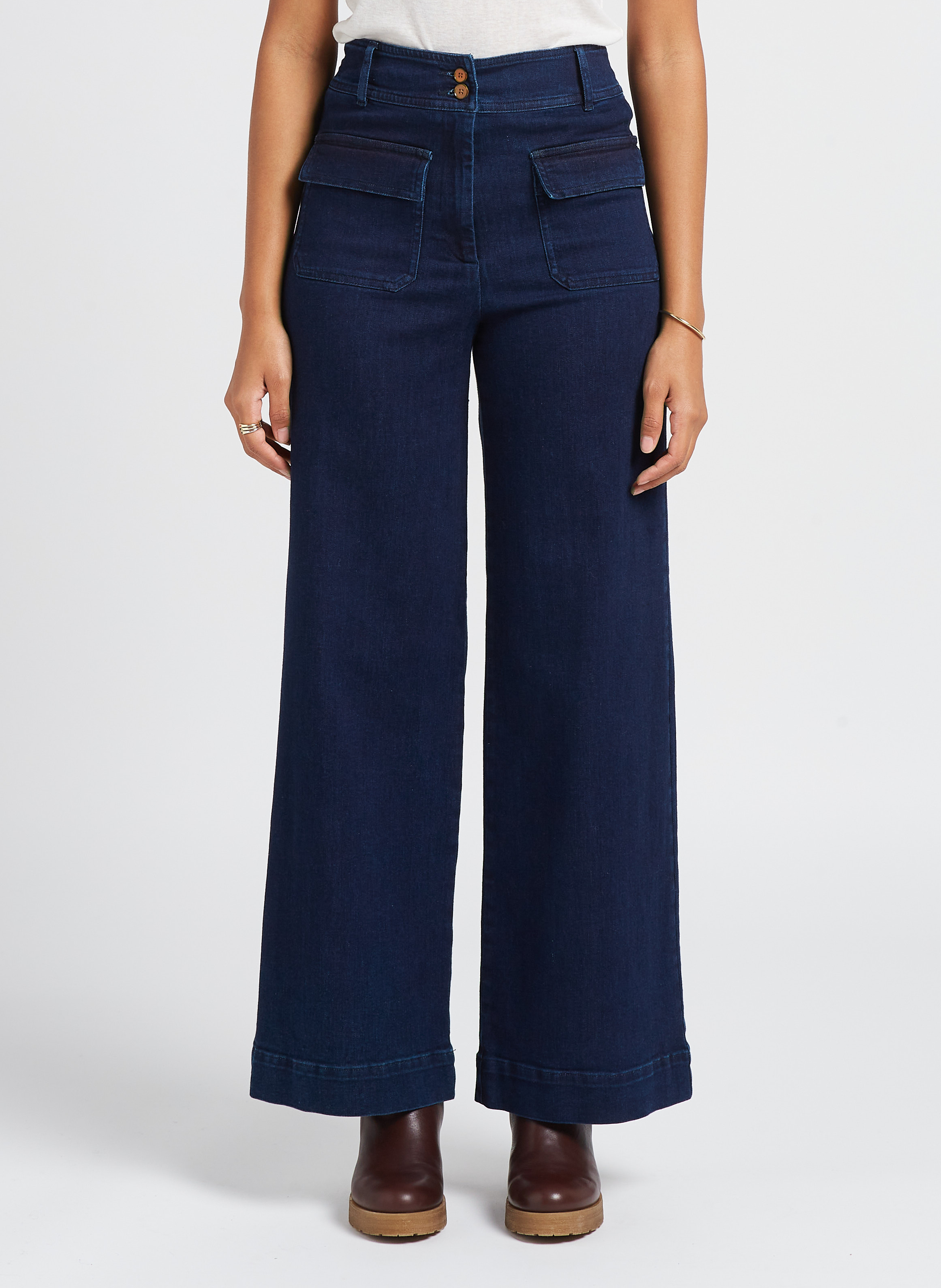 Pantalon flare en denim léger SESSUN Bleu