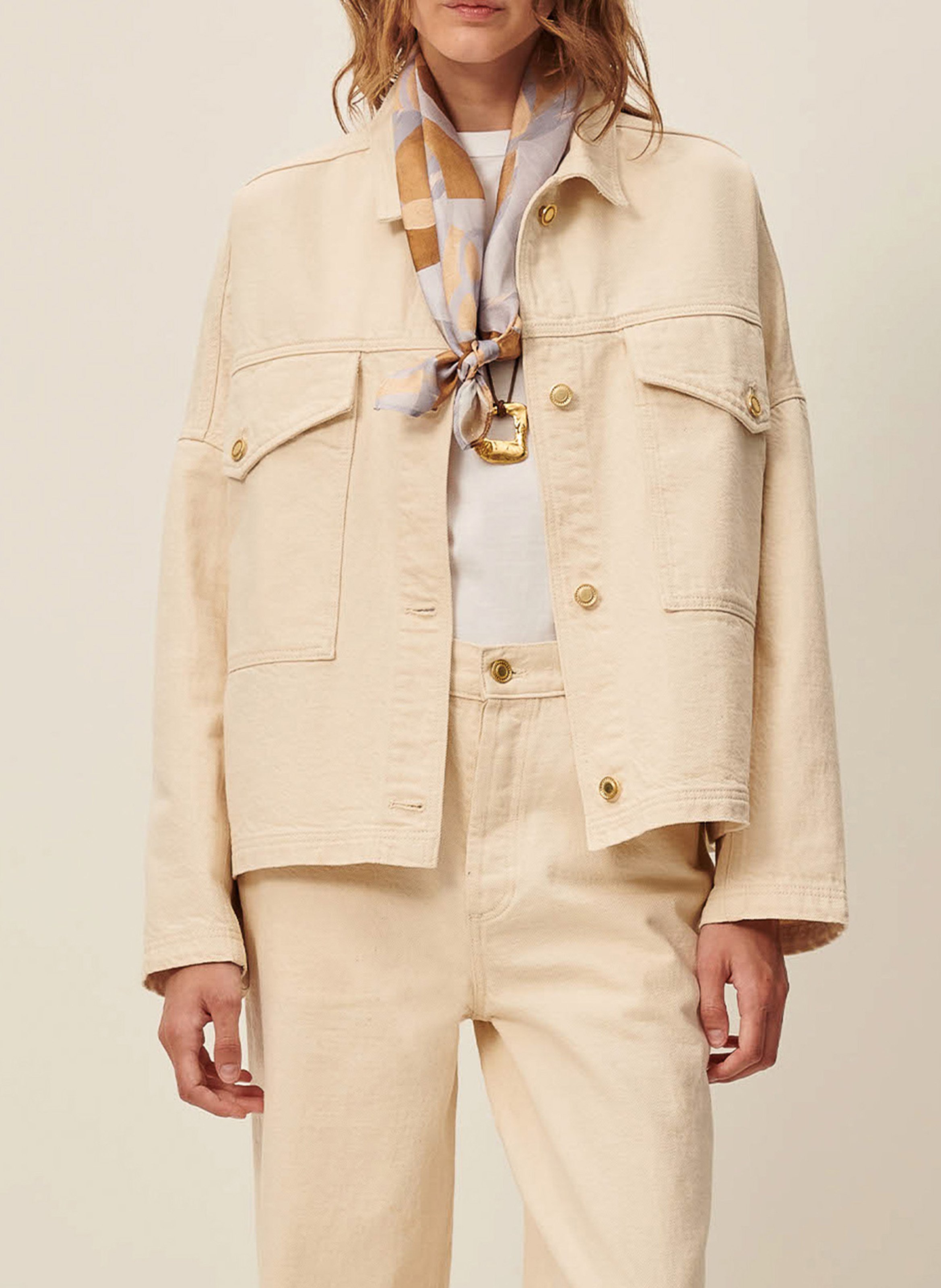 Weite Baumwollübershirt SESSUN Beige