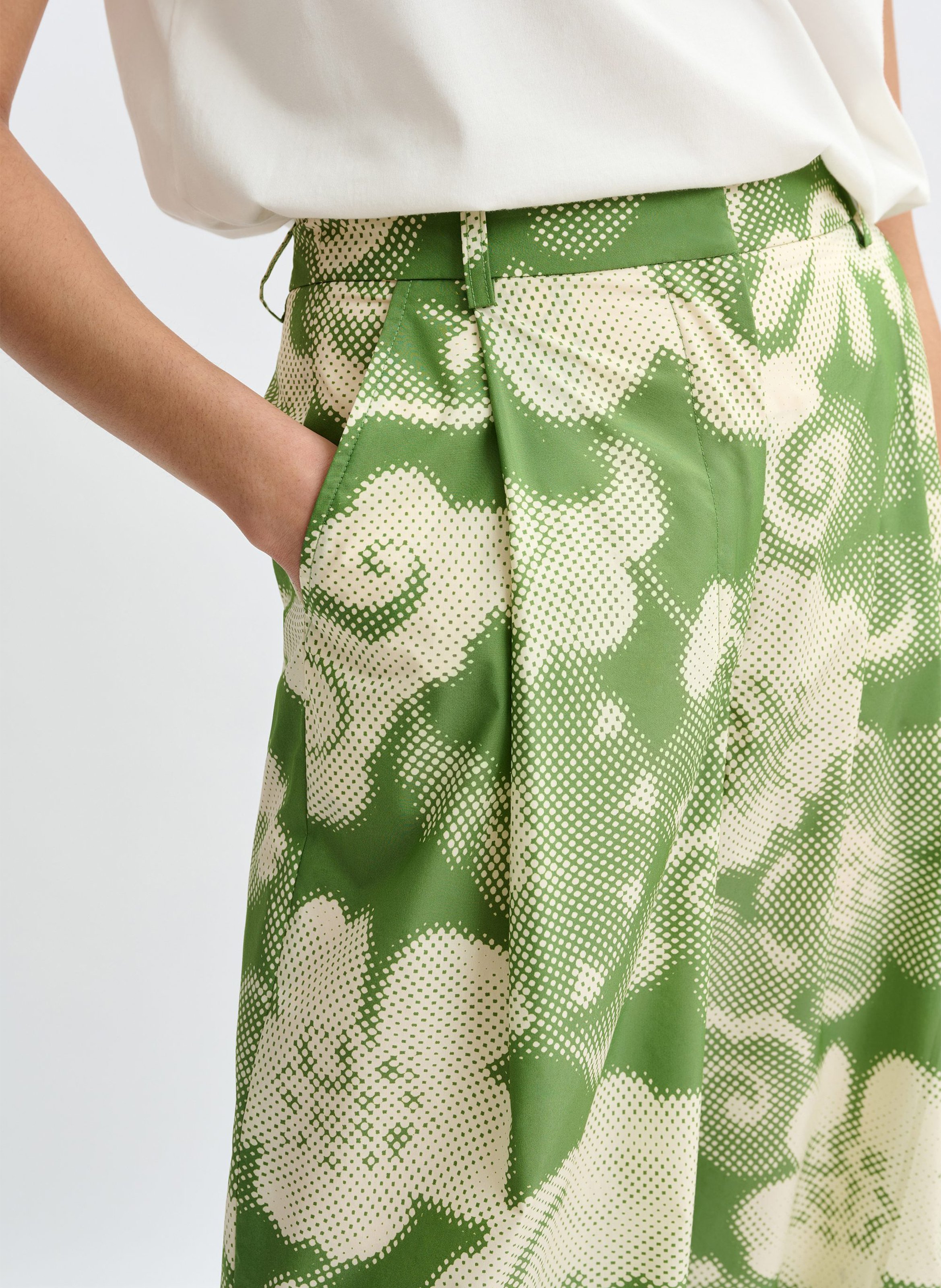 Pantalon large imprimé ESSENTIEL ANTWERP Vert