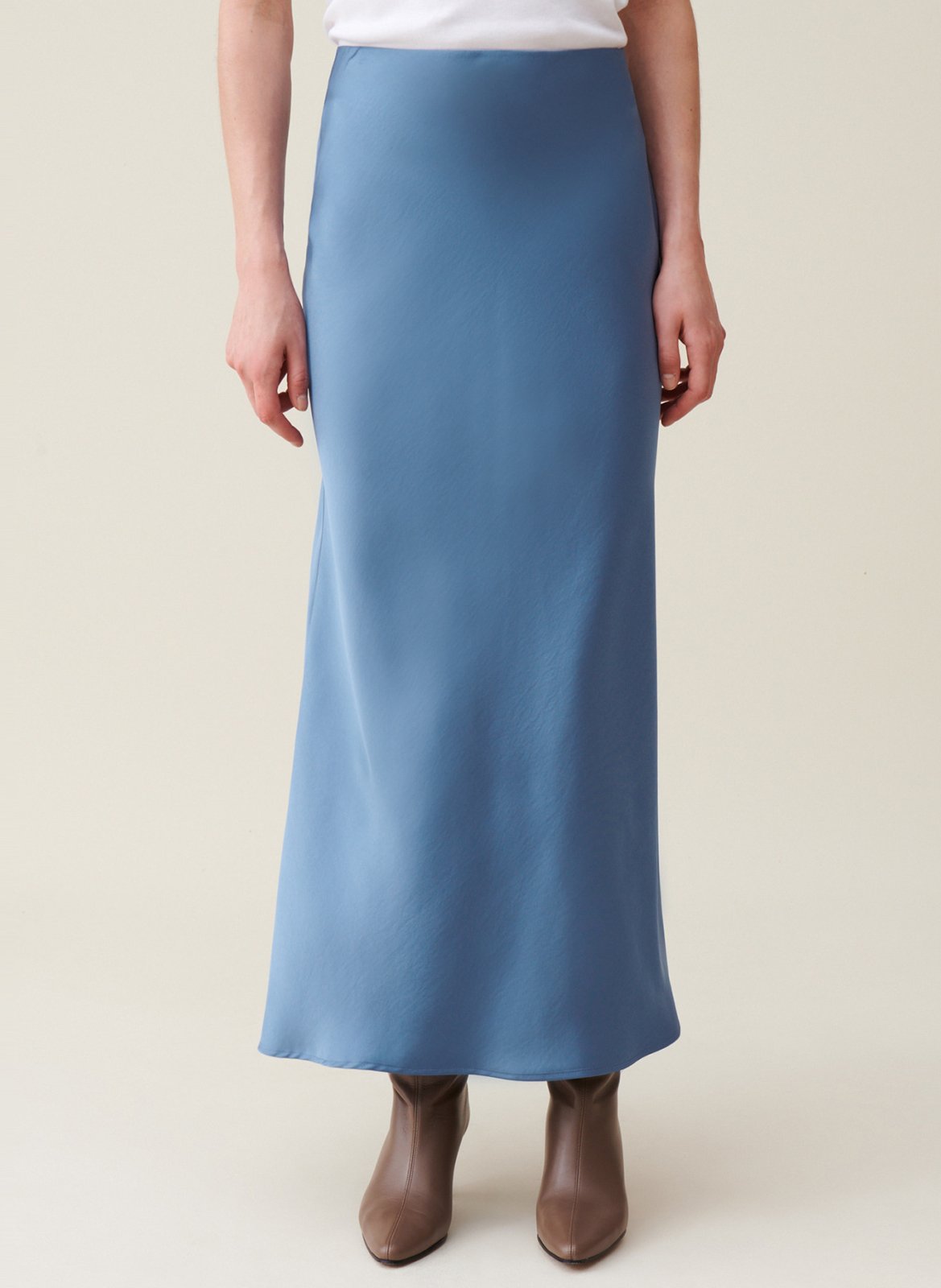 Long fluid satiny skirt CLAUDIE PIERLOT Blue