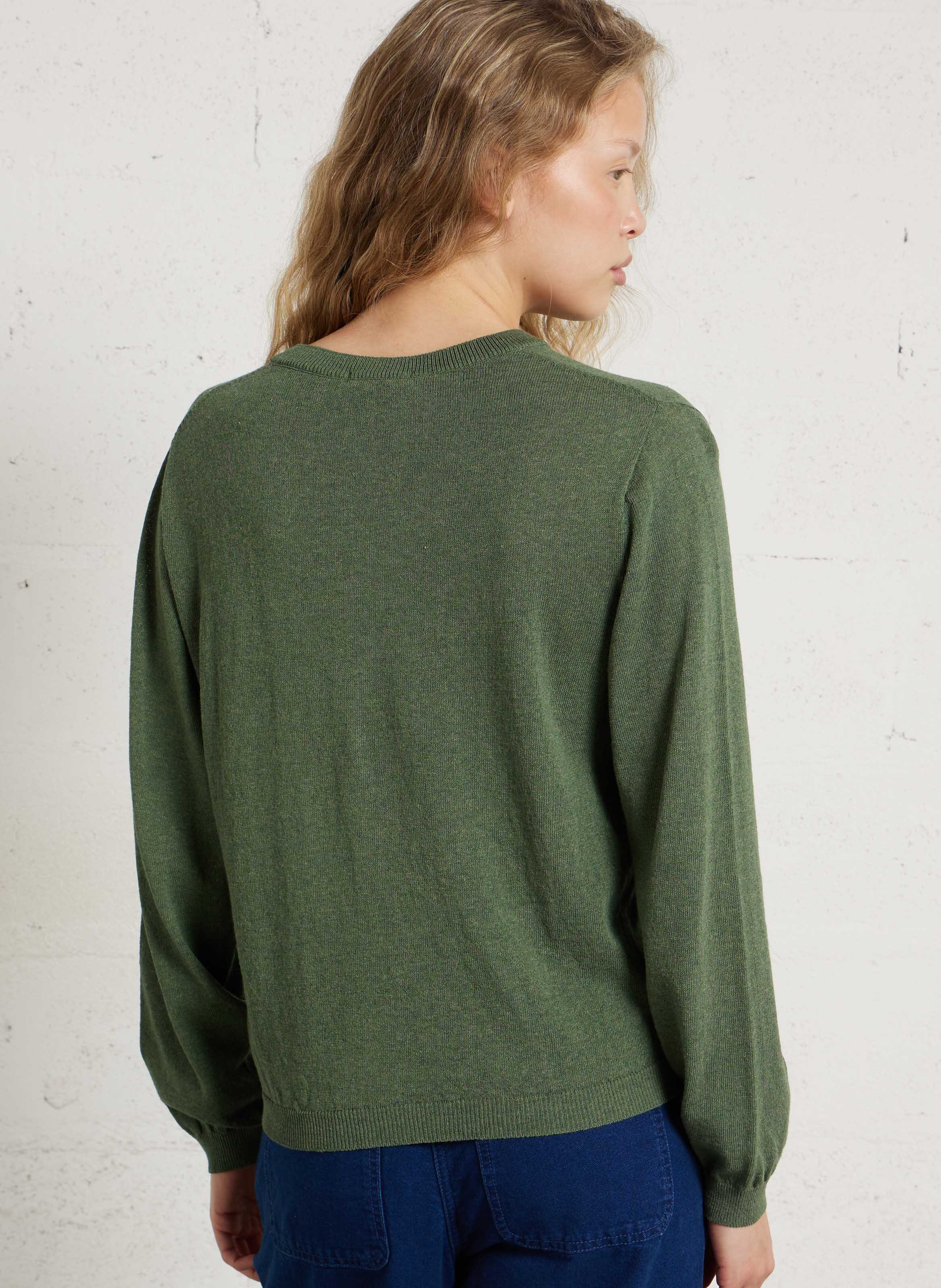 Gilet oversize col rond BELLEROSE Vert