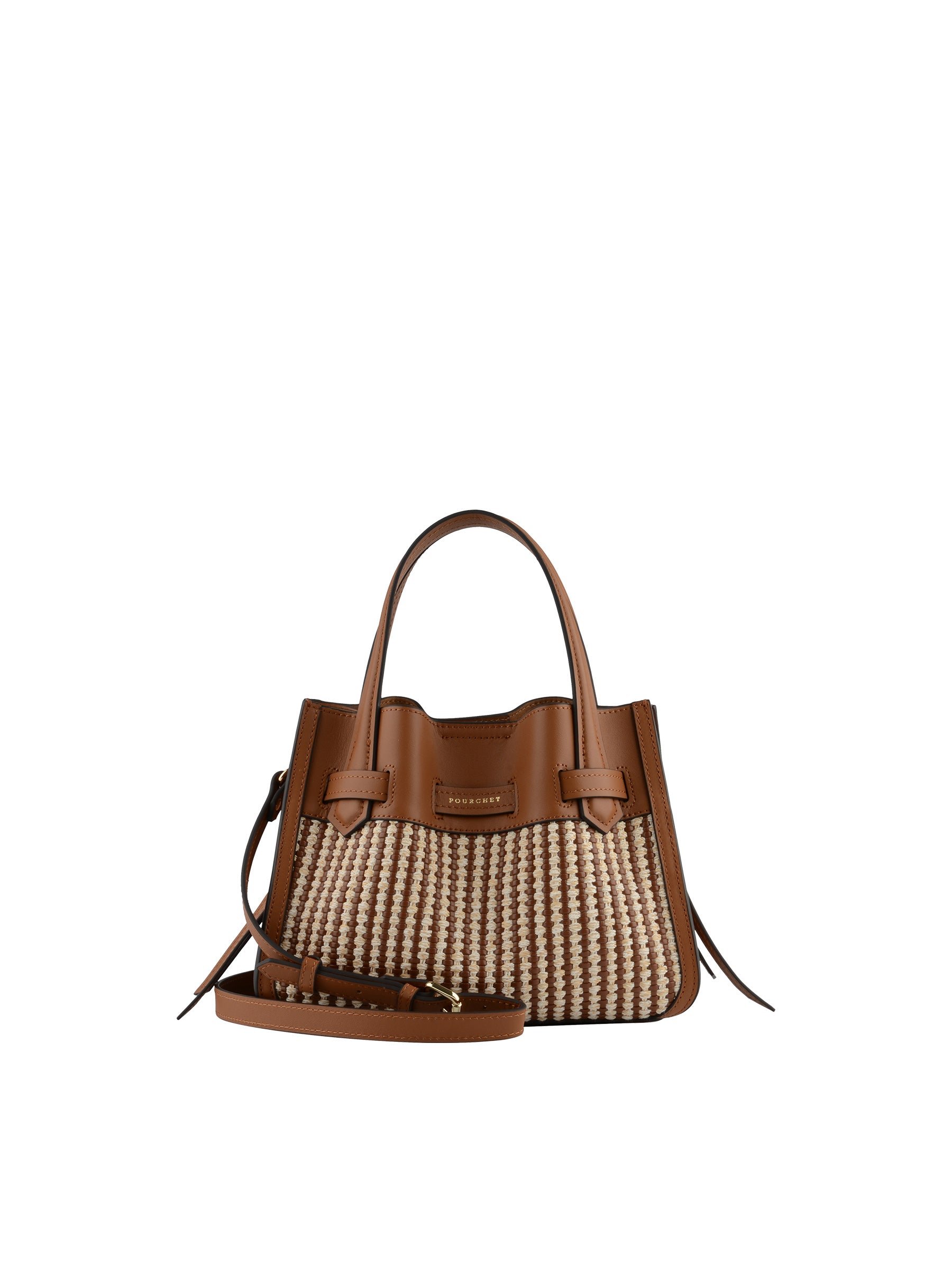 Calfskin leather handbag POURCHET Golden