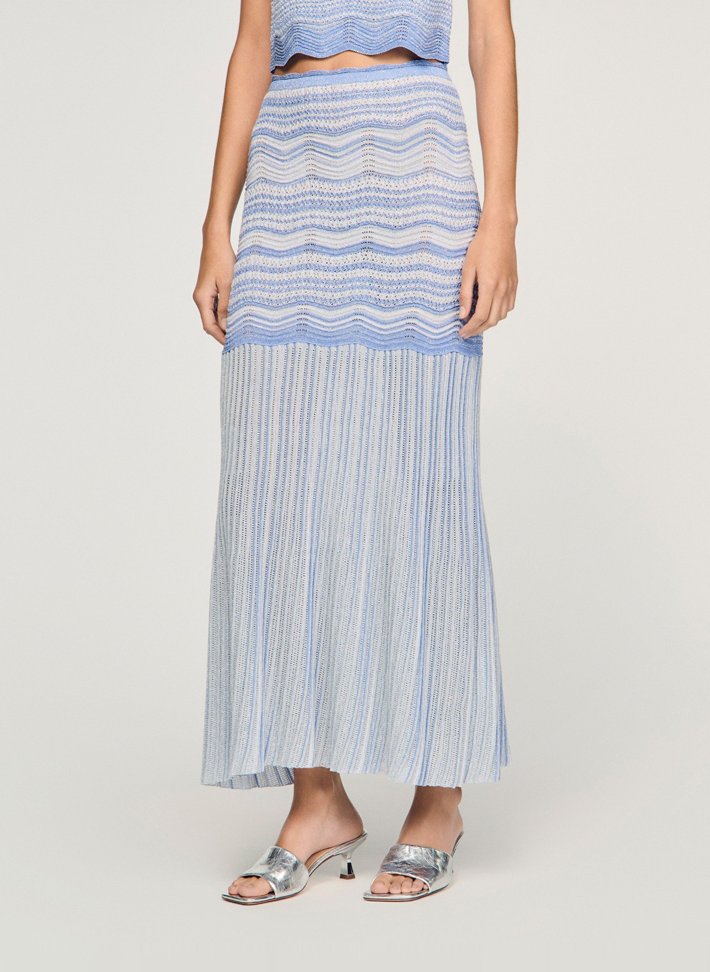 Flared knitted skirt SANDRO Blue