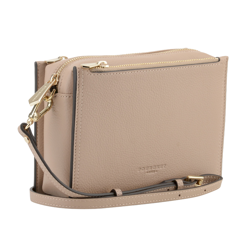 Large leather crossbody bag Brown