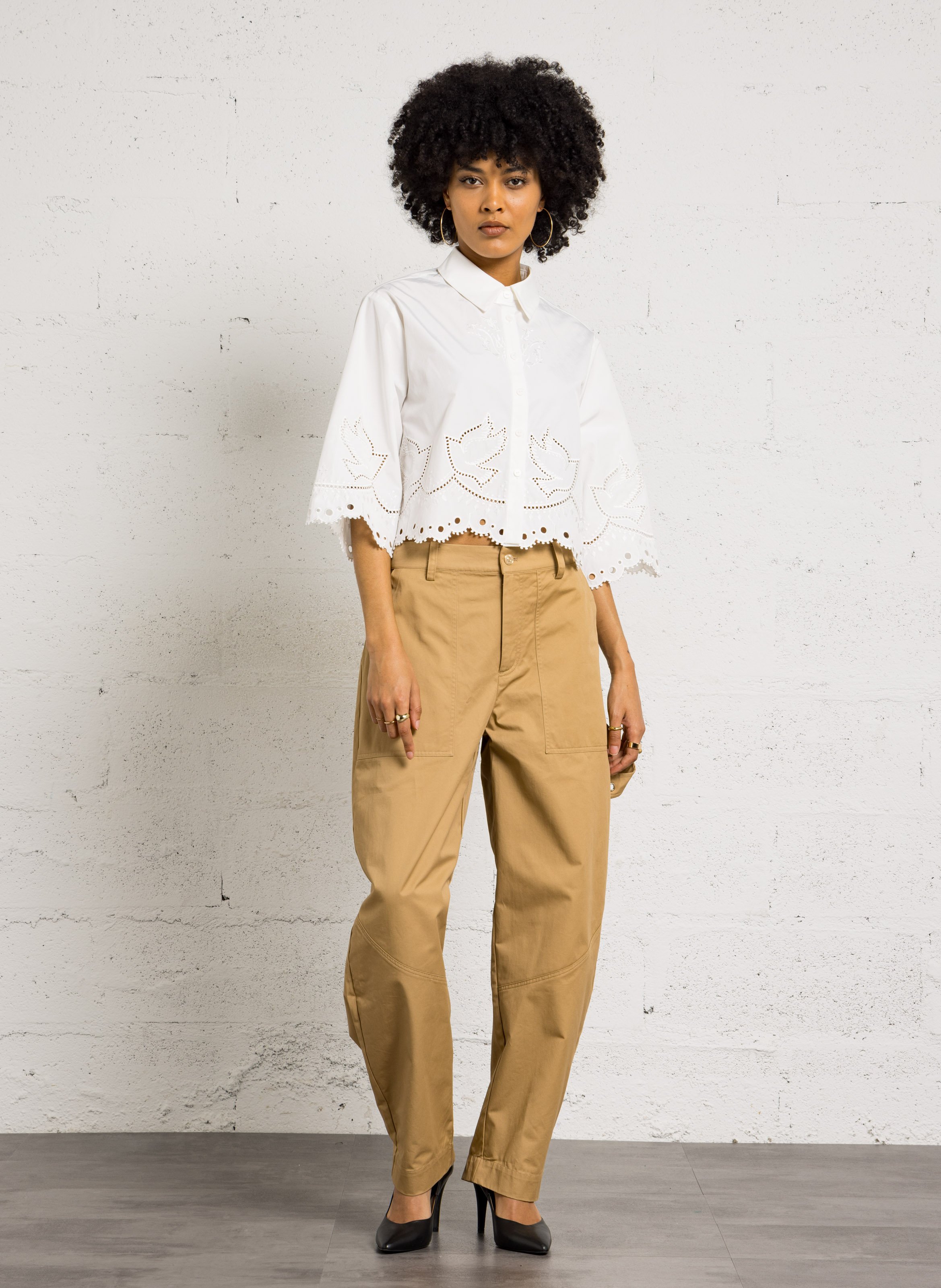 Slim-fit cotton cargo pants BERENICE Beige