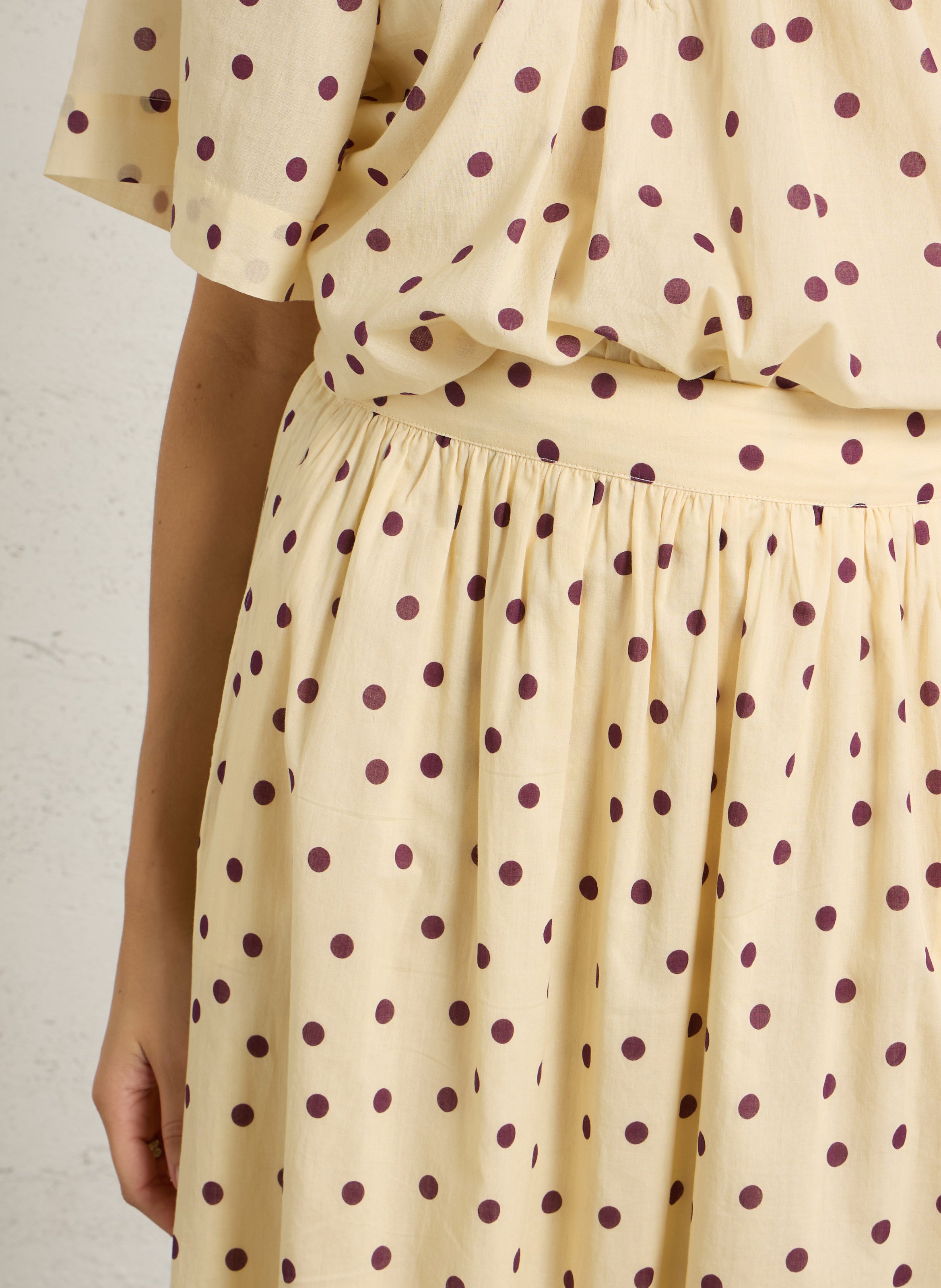 Midi skirt with pear in cotton BELLEPIECE Yellow