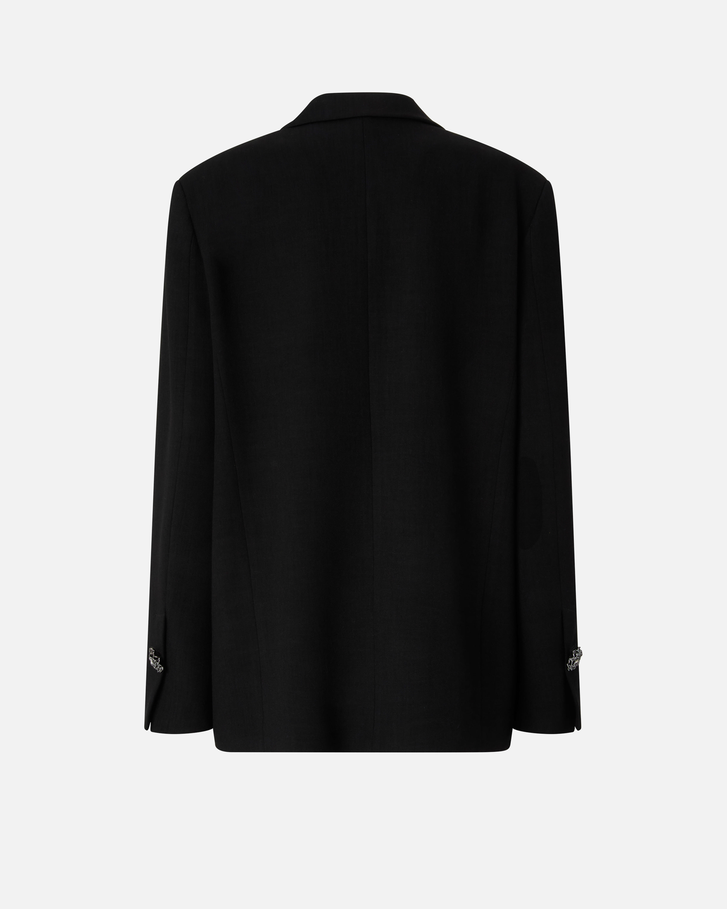 Veste flammée avec col à revers en satin PINKO Noir