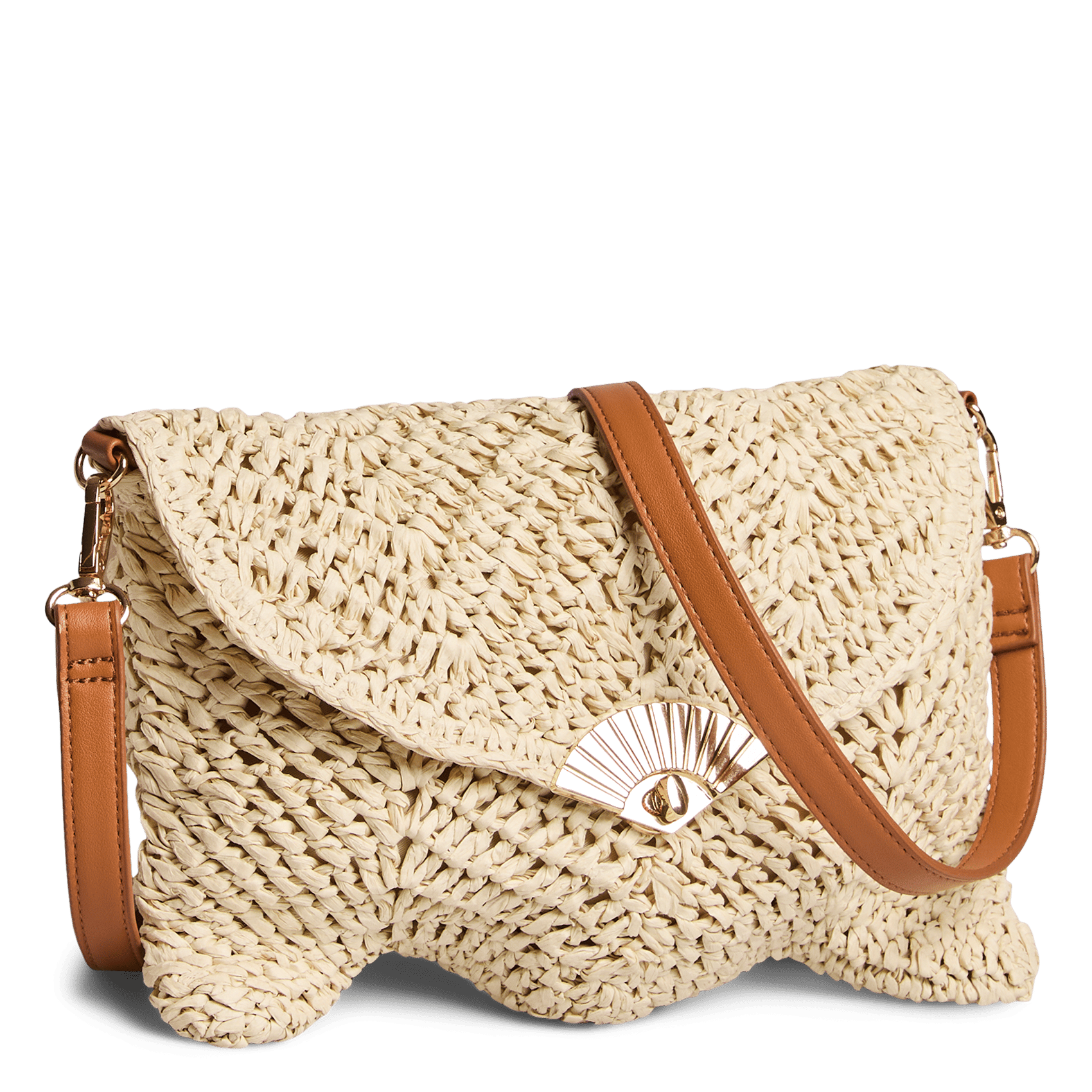 Sac porté épaule en paille PIECES Vert