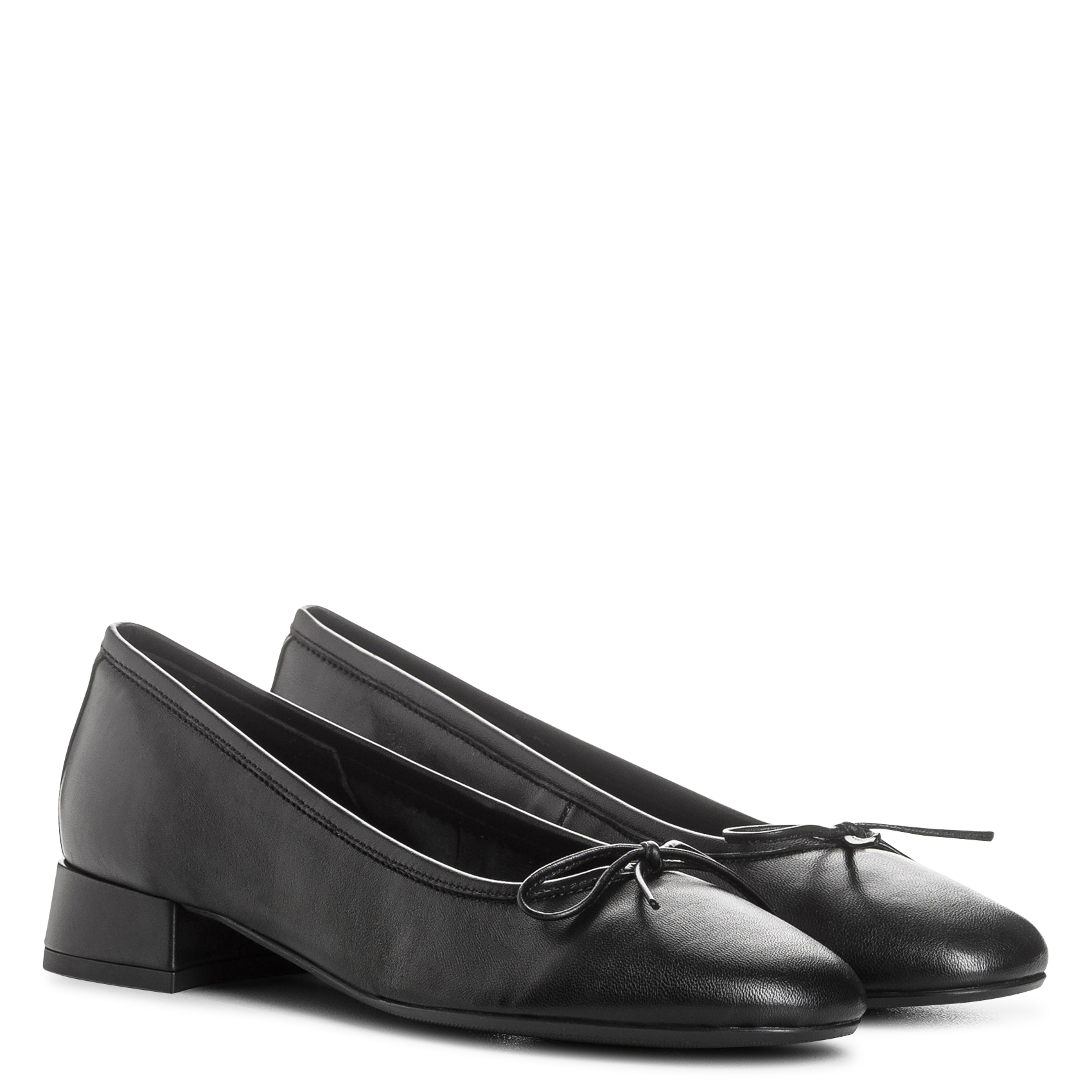 Ballerines à talons en cuir REQINS Noir