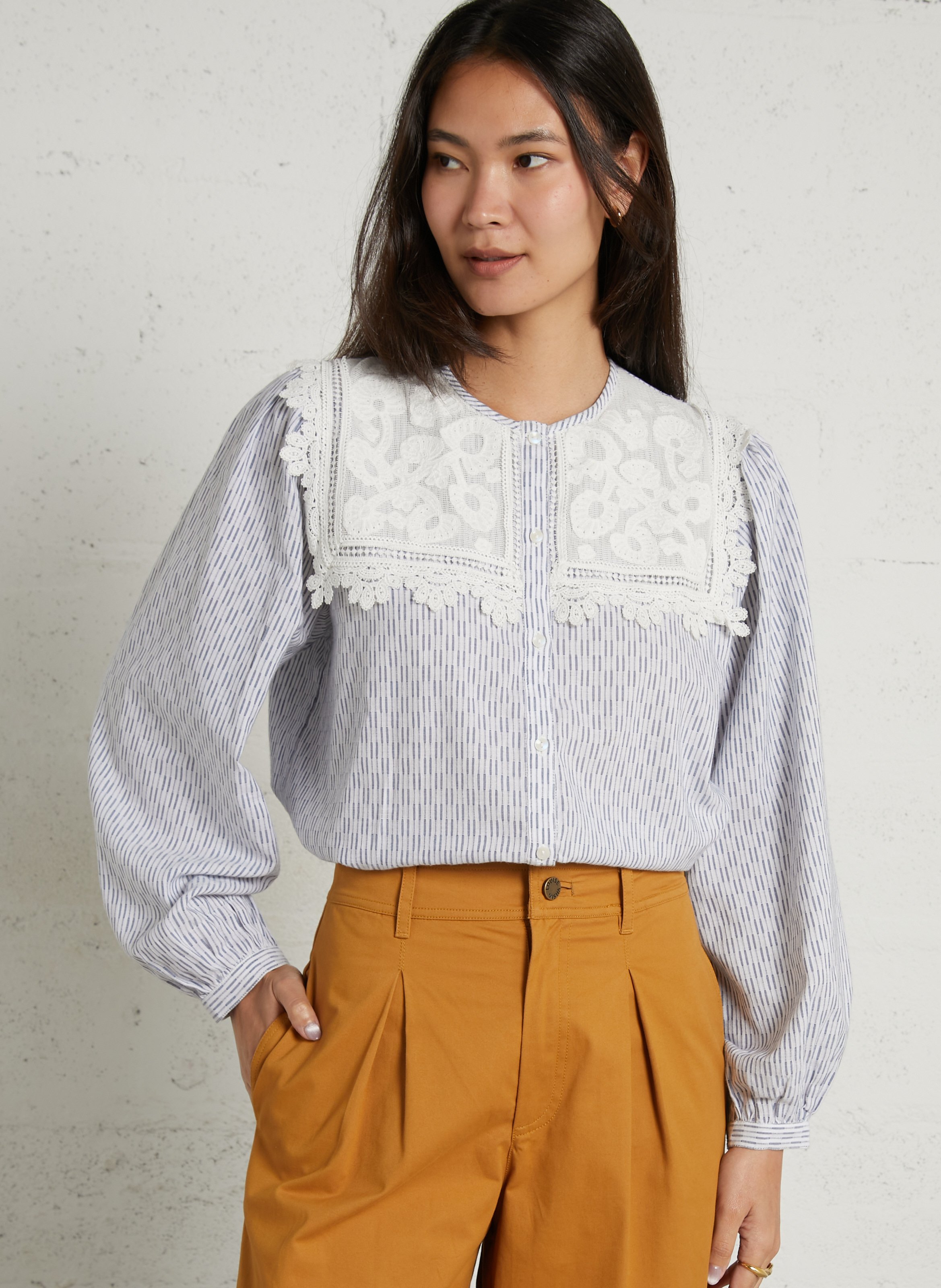 Round-neck cotton shirt LOUISE MISHA Multicolored