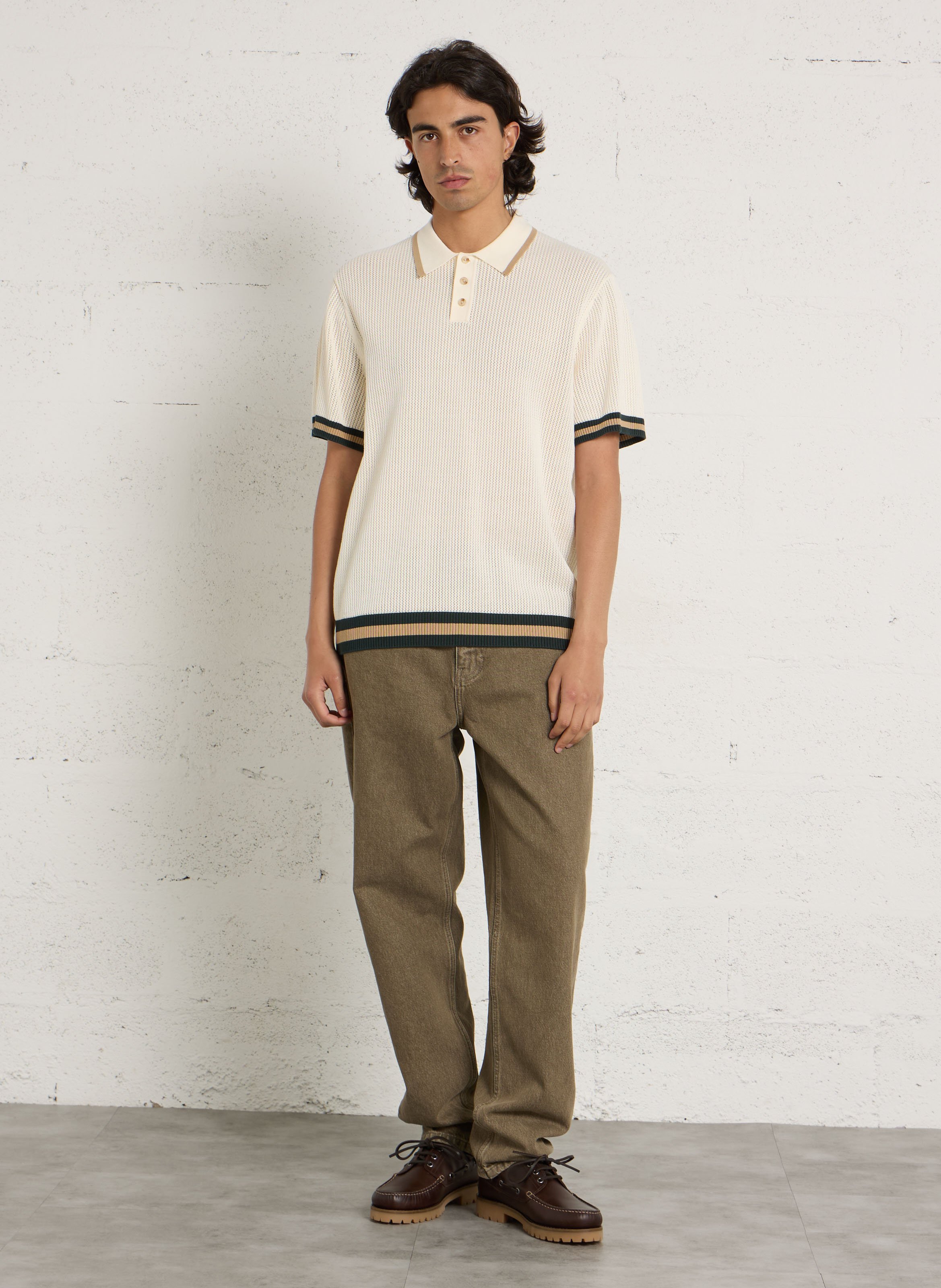 Loose-fit cotton polo shirt LES DEUX Beige